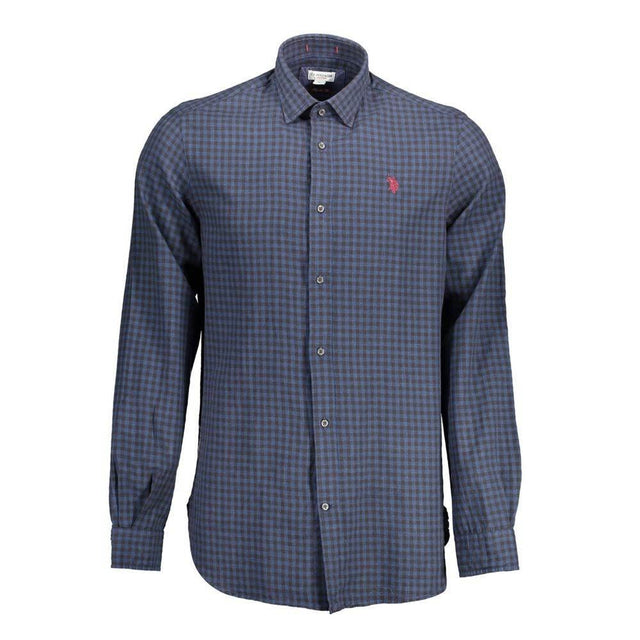 U.S. POLO ASSN. Blue Cotton Men Shirt - Hilstor