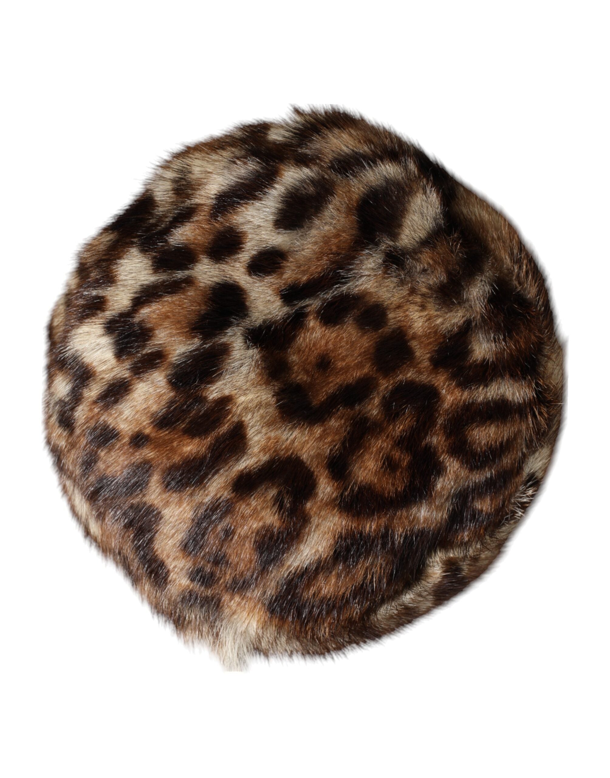 Dolce &amp; Gabbana Brun Leopard Faux Fur Dame Bøllehat