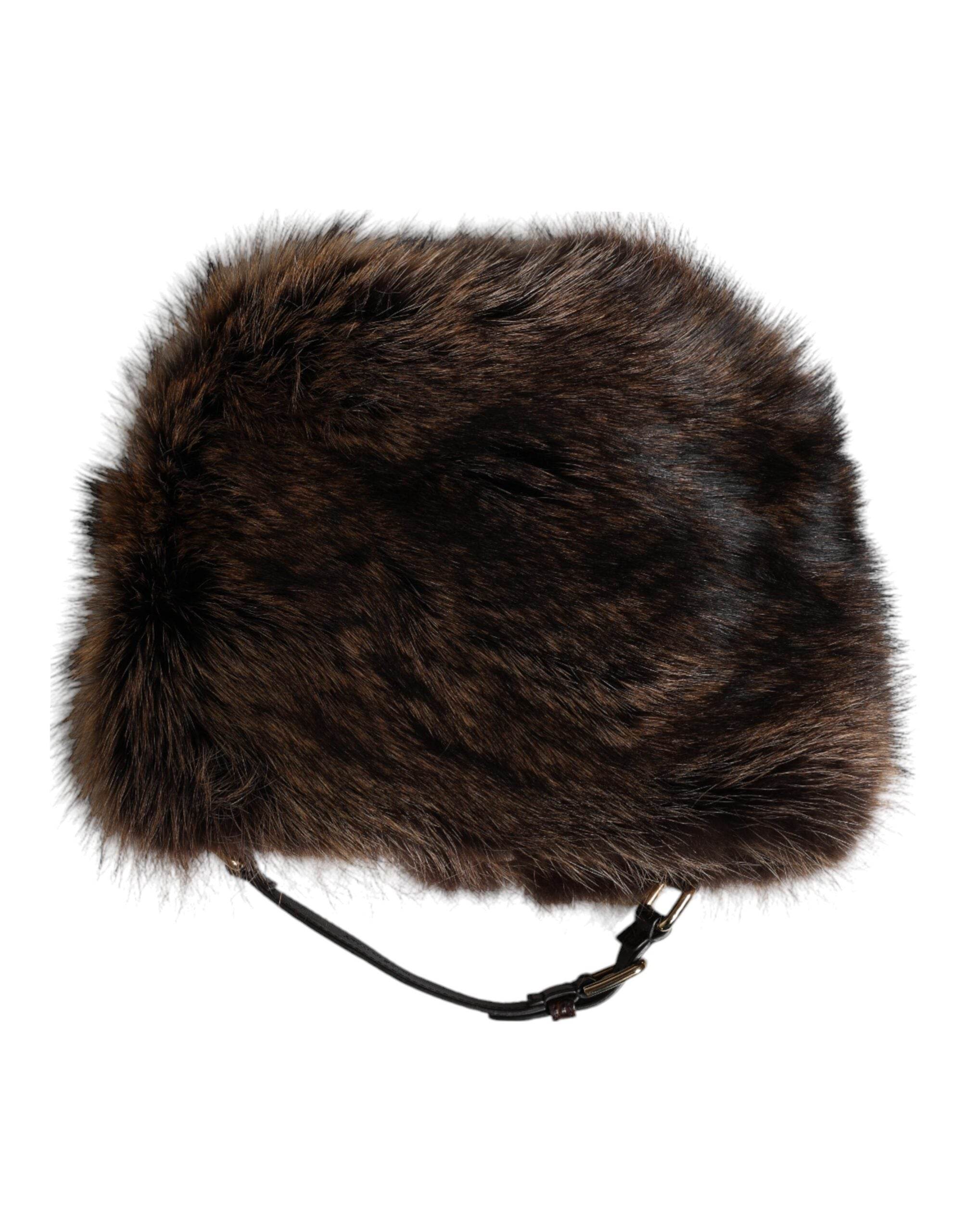 Dolce & Gabbana Brown Fur Women Bucket Hat - Hilstor