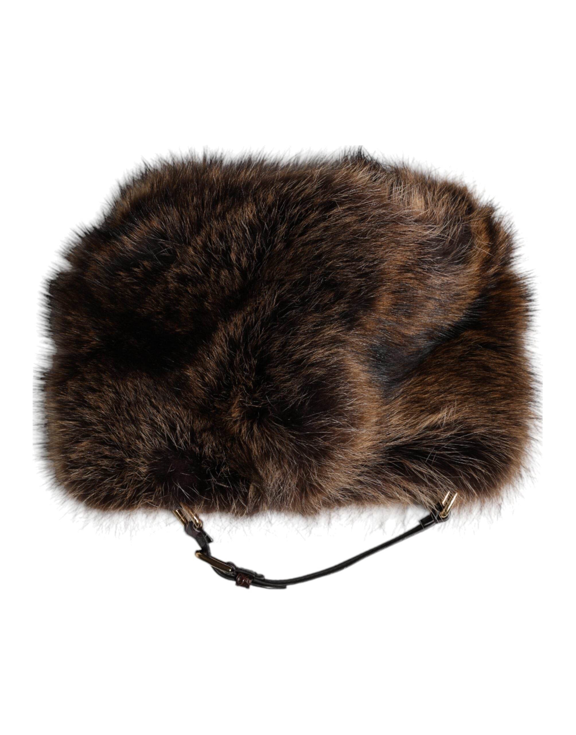 Dolce & Gabbana Brown Fur Women Bucket Hat - Hilstor