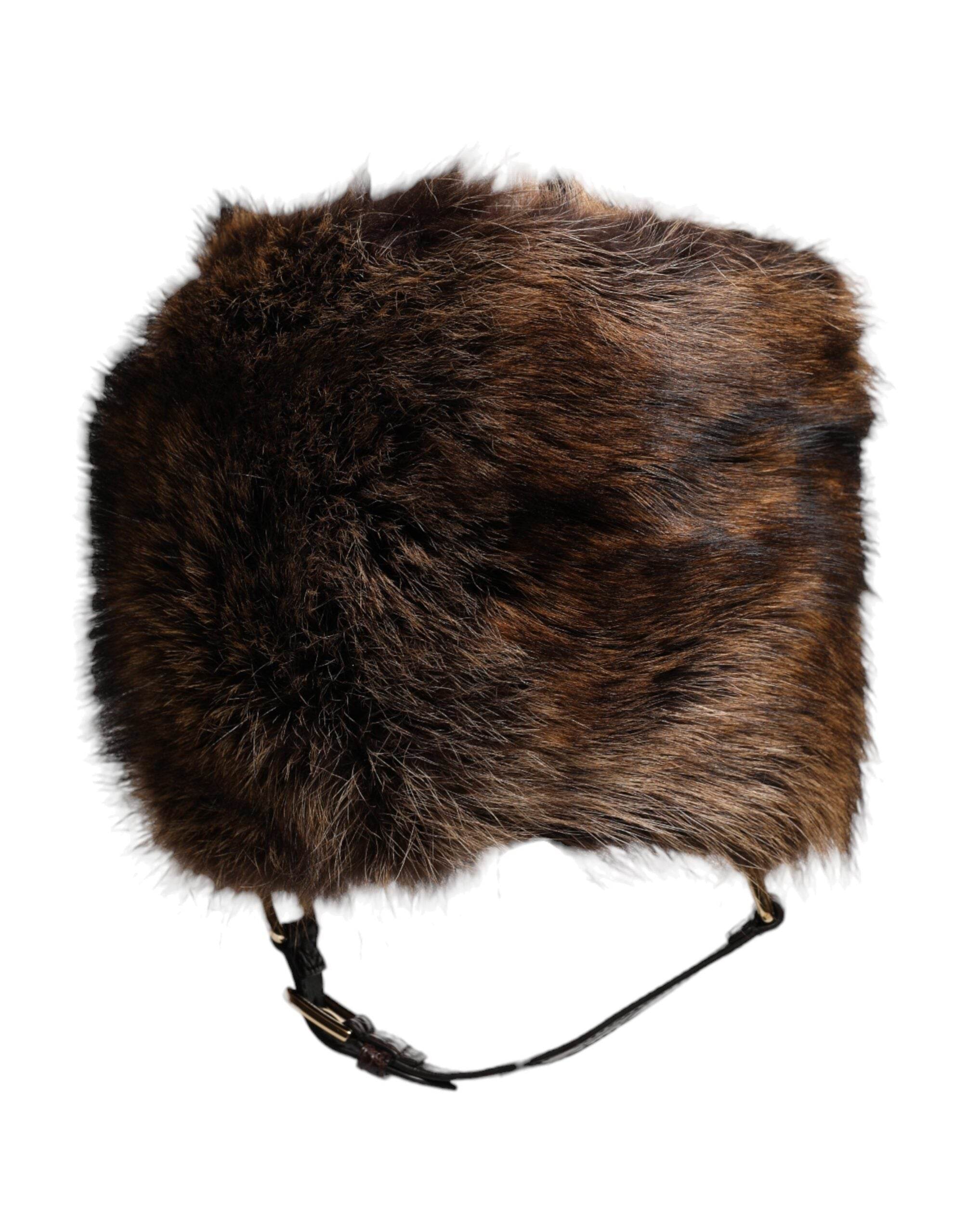 Dolce & Gabbana Brown Fur Women Bucket Hat - Hilstor