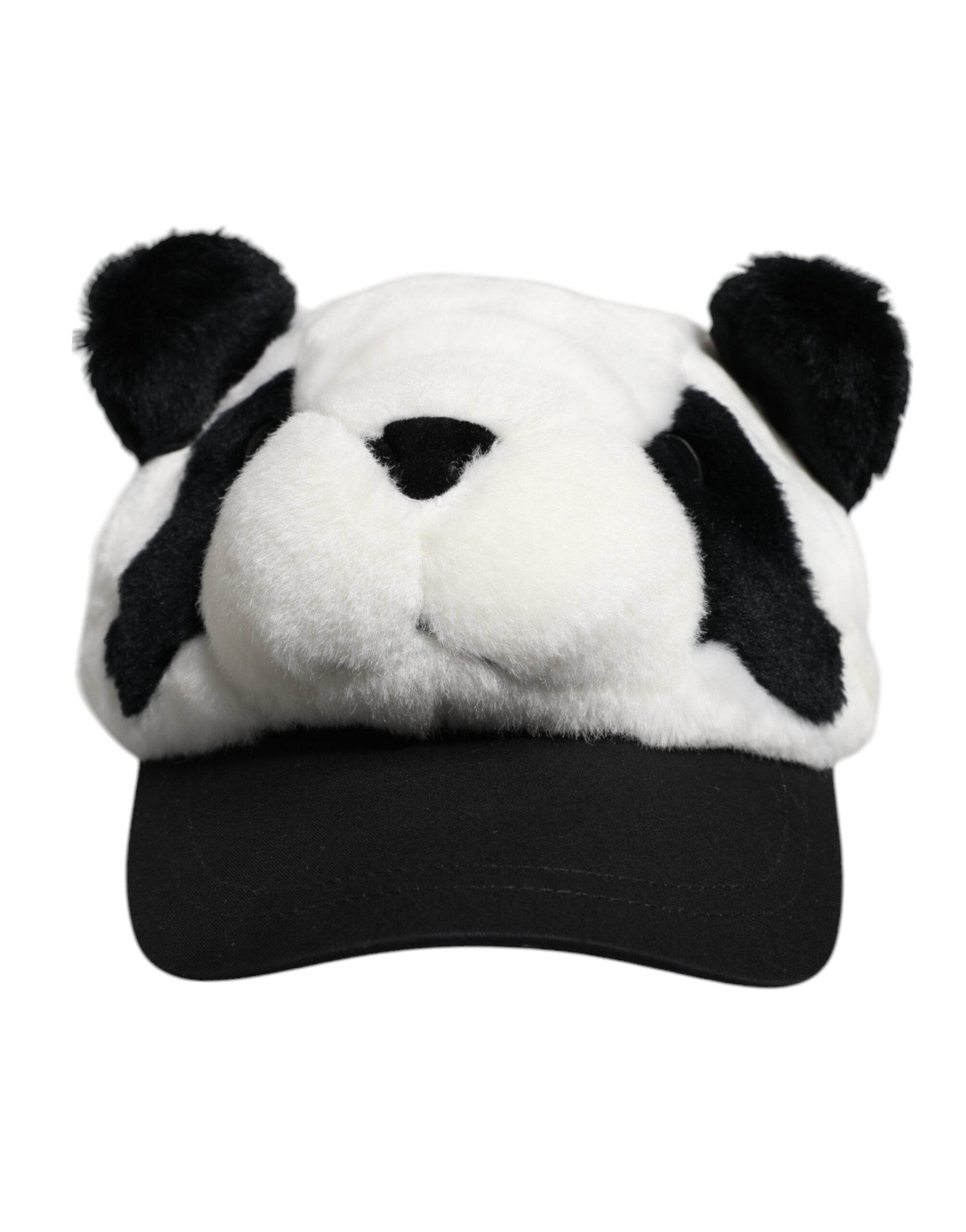 Dolce & Gabbana Black White Panda Fur Women Baseball Cap - Hilstor