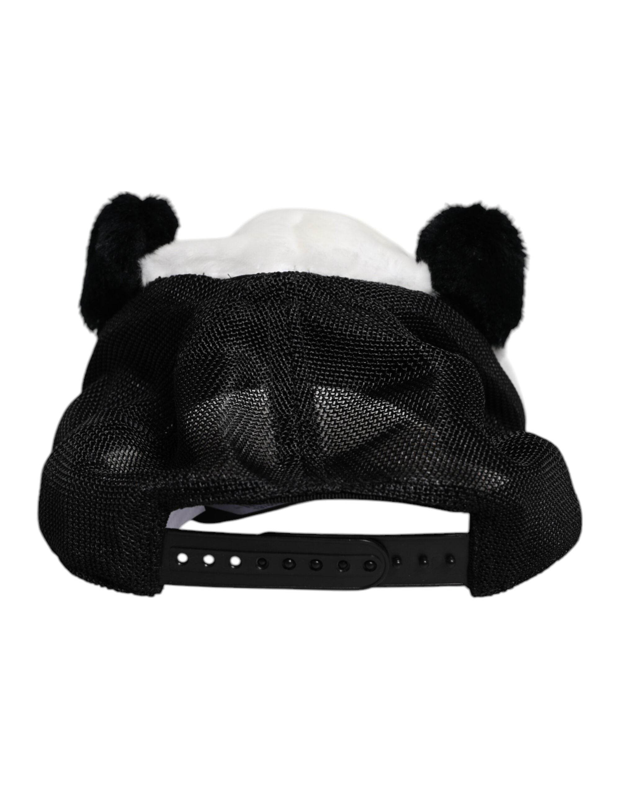 Dolce & Gabbana Black White Panda Fur Women Baseball Cap - Hilstor
