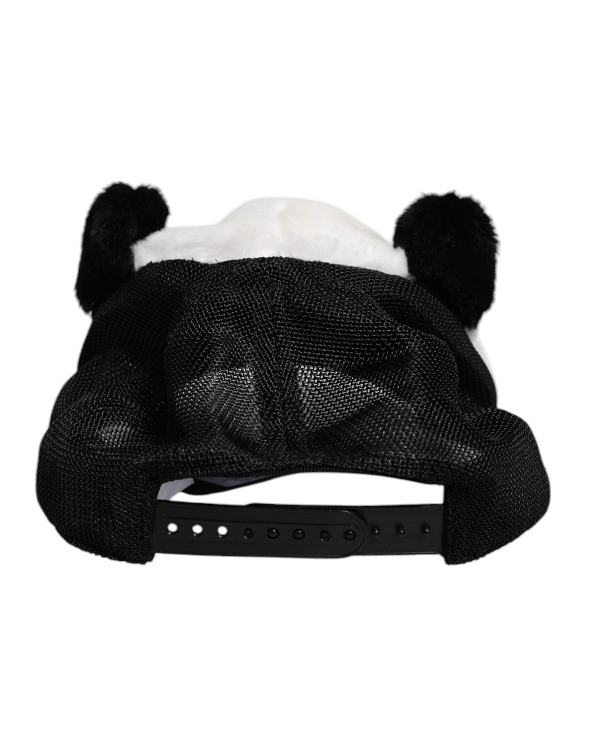 Dolce &amp; Gabbana Sort/Hvid Panda Pels Dame Baseballkasket