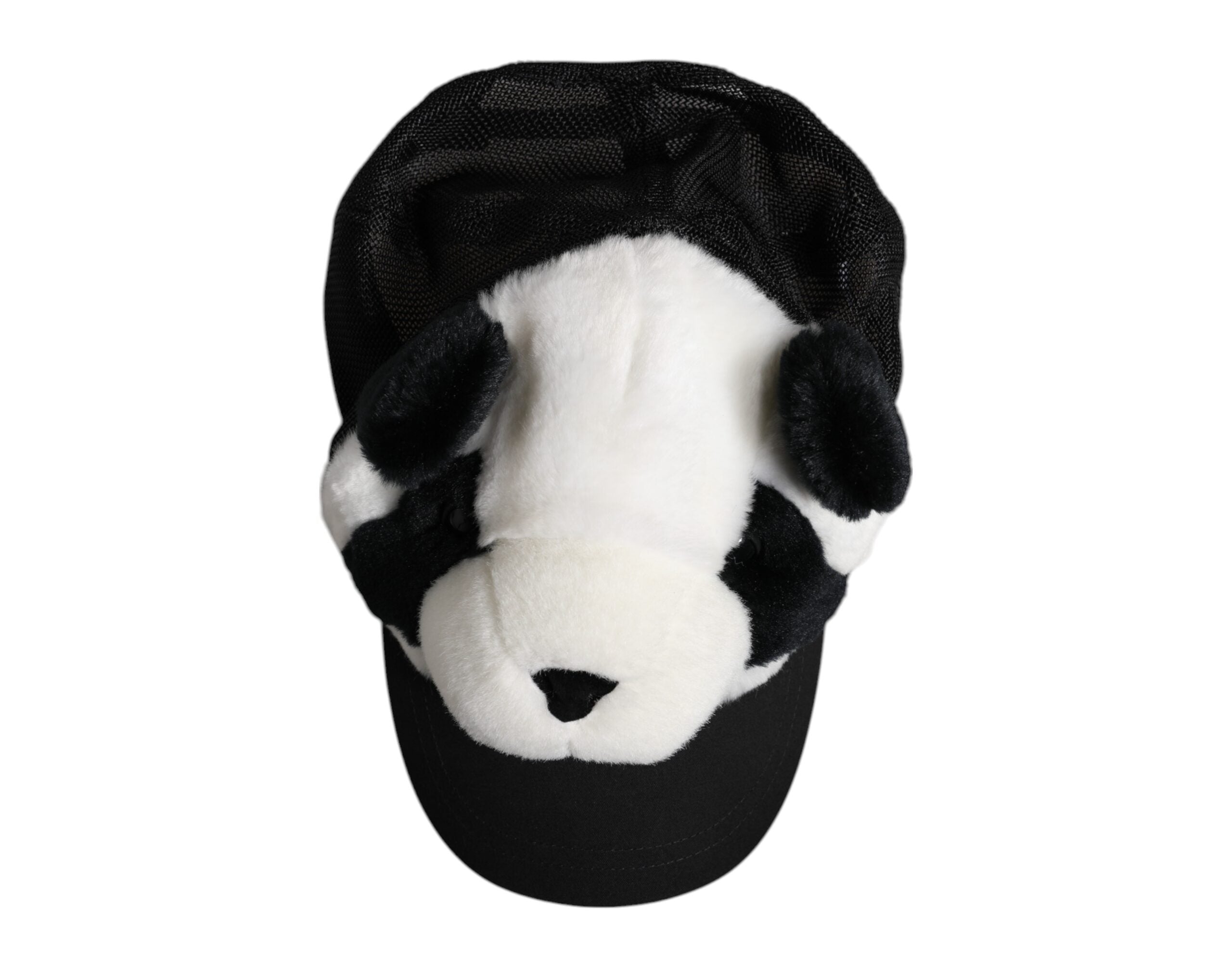 Dolce &amp; Gabbana Sort/Hvid Panda Pels Dame Baseballkasket