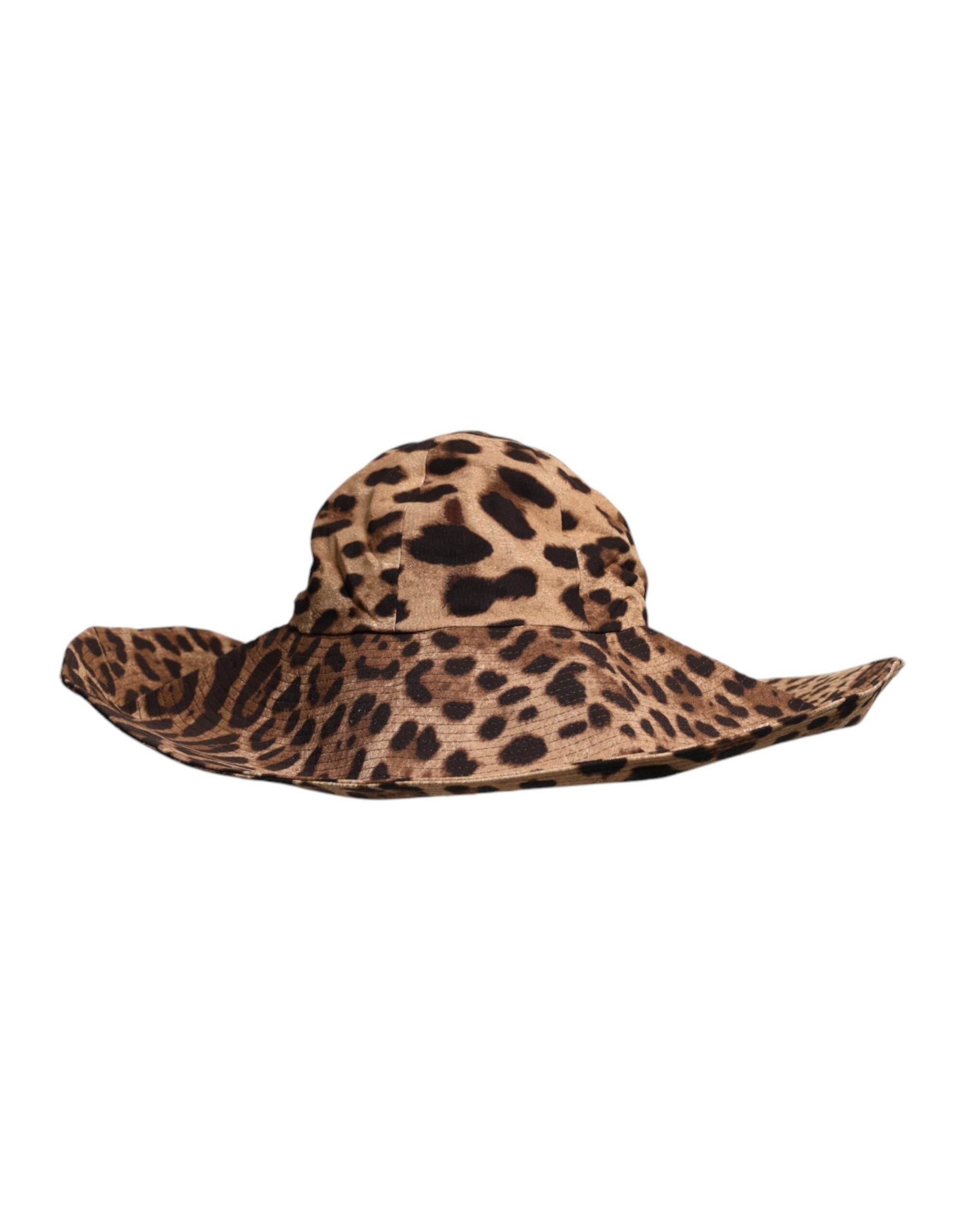 Dolce & Gabbana Brown Leopard Viscose Women Bucket Hat - Hilstor