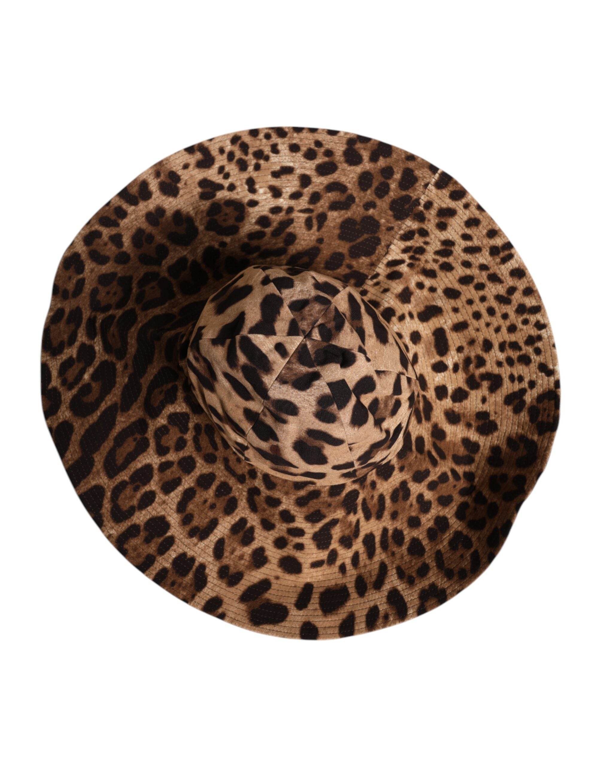 Dolce & Gabbana Brown Leopard Viscose Women Bucket Hat - Hilstor