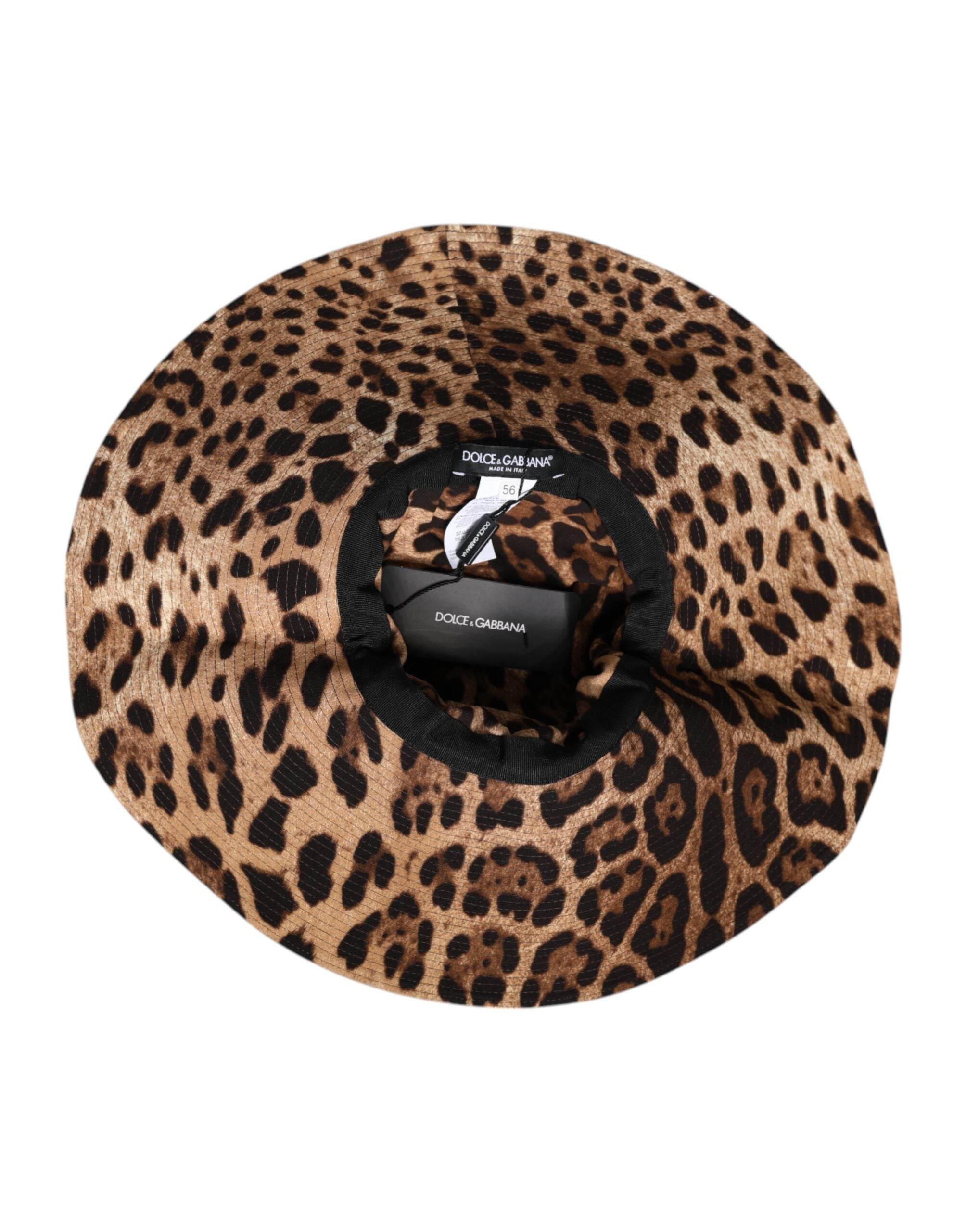 Dolce & Gabbana Brown Leopard Viscose Women Bucket Hat - Hilstor