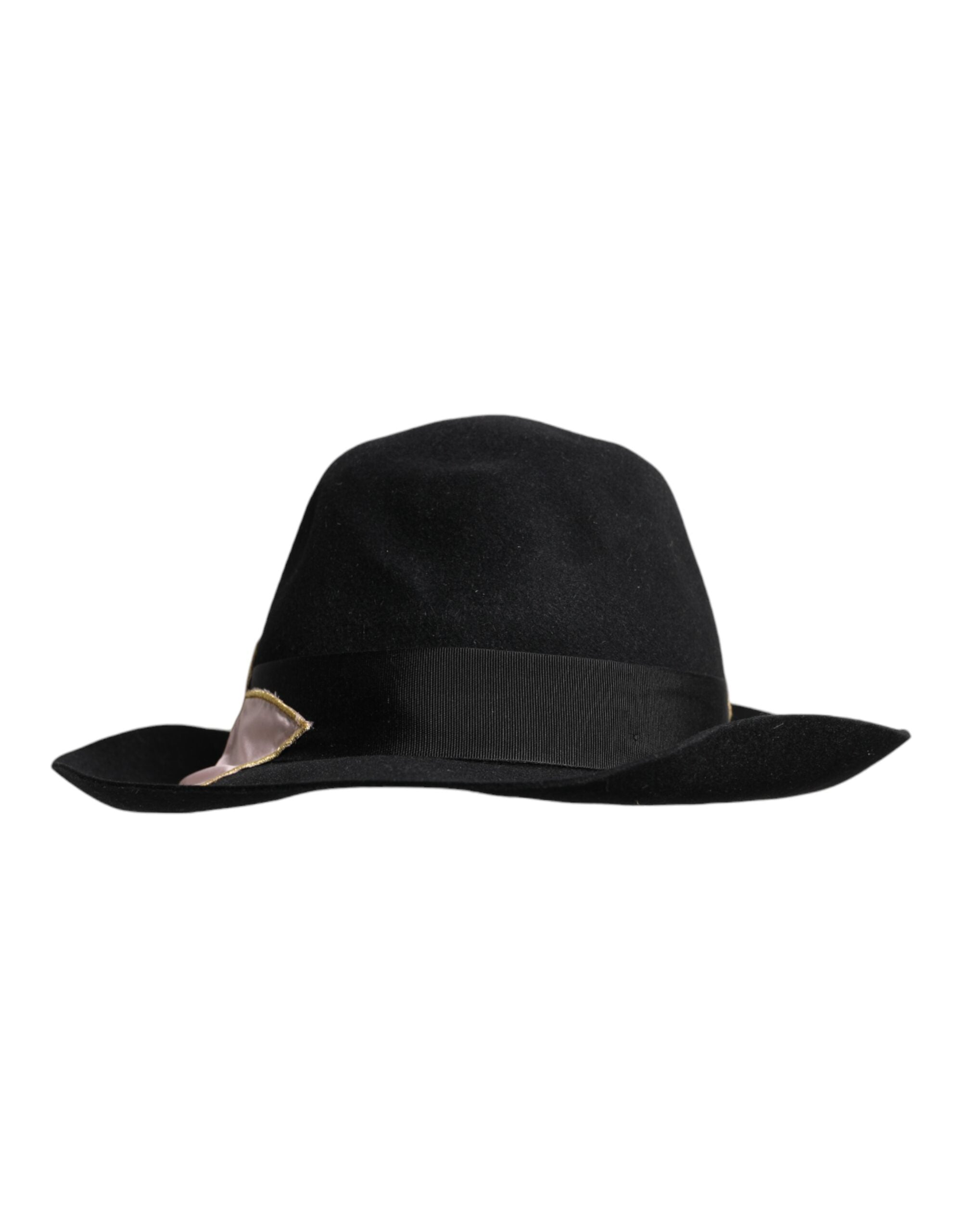 Dolce &amp; Gabbana Sort Logo Broderet Damehat med Bred Skygge