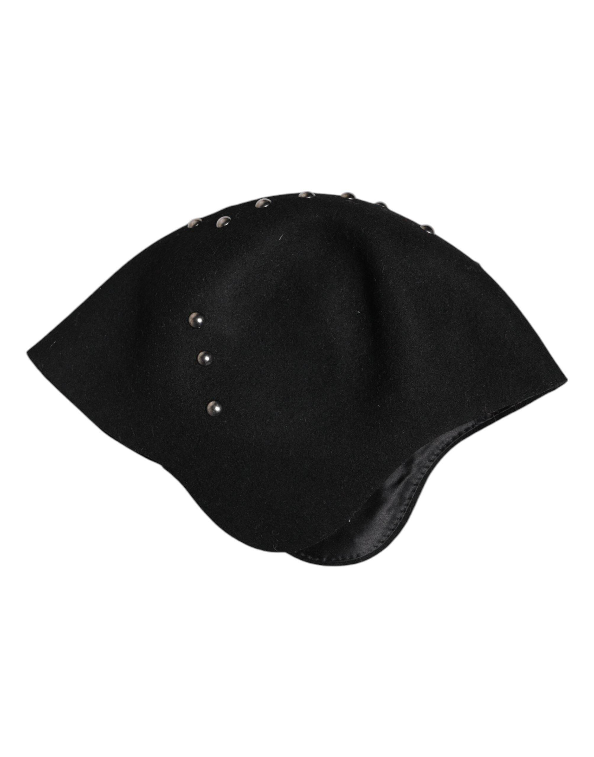 Dolce & Gabbana Black Wool Multicolor Embellished Cloche Hat - Hilstor