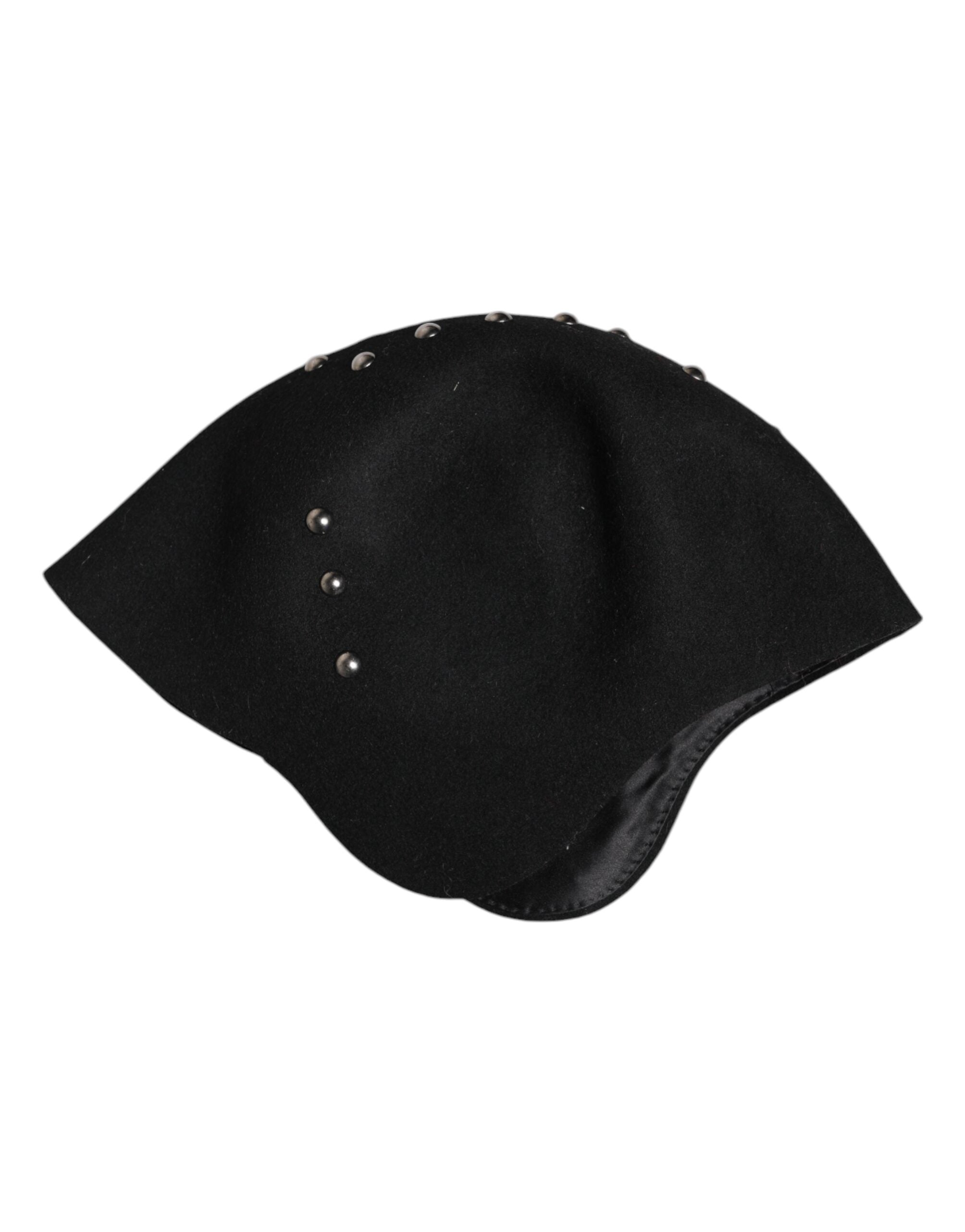 Dolce &amp; Gabbana Sort Uld Flerfarvet Udsmykket Cloche Hat