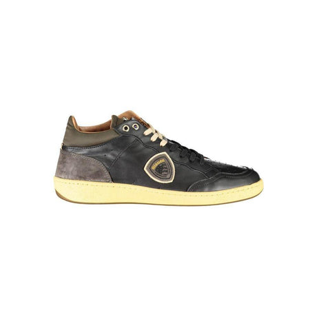 Blauer Sleek Black Lace-Up Sneakers with Contrast Details - Hilstor