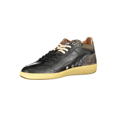 Blauer Sleek Black Lace-Up Sneakers with Contrast Details - Hilstor