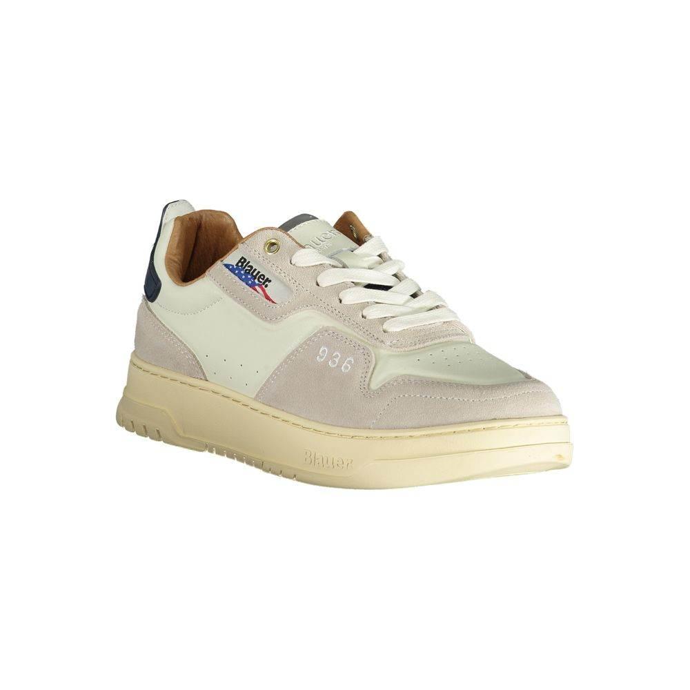 Blauer White Polyethylene Men Sneaker - Hilstor