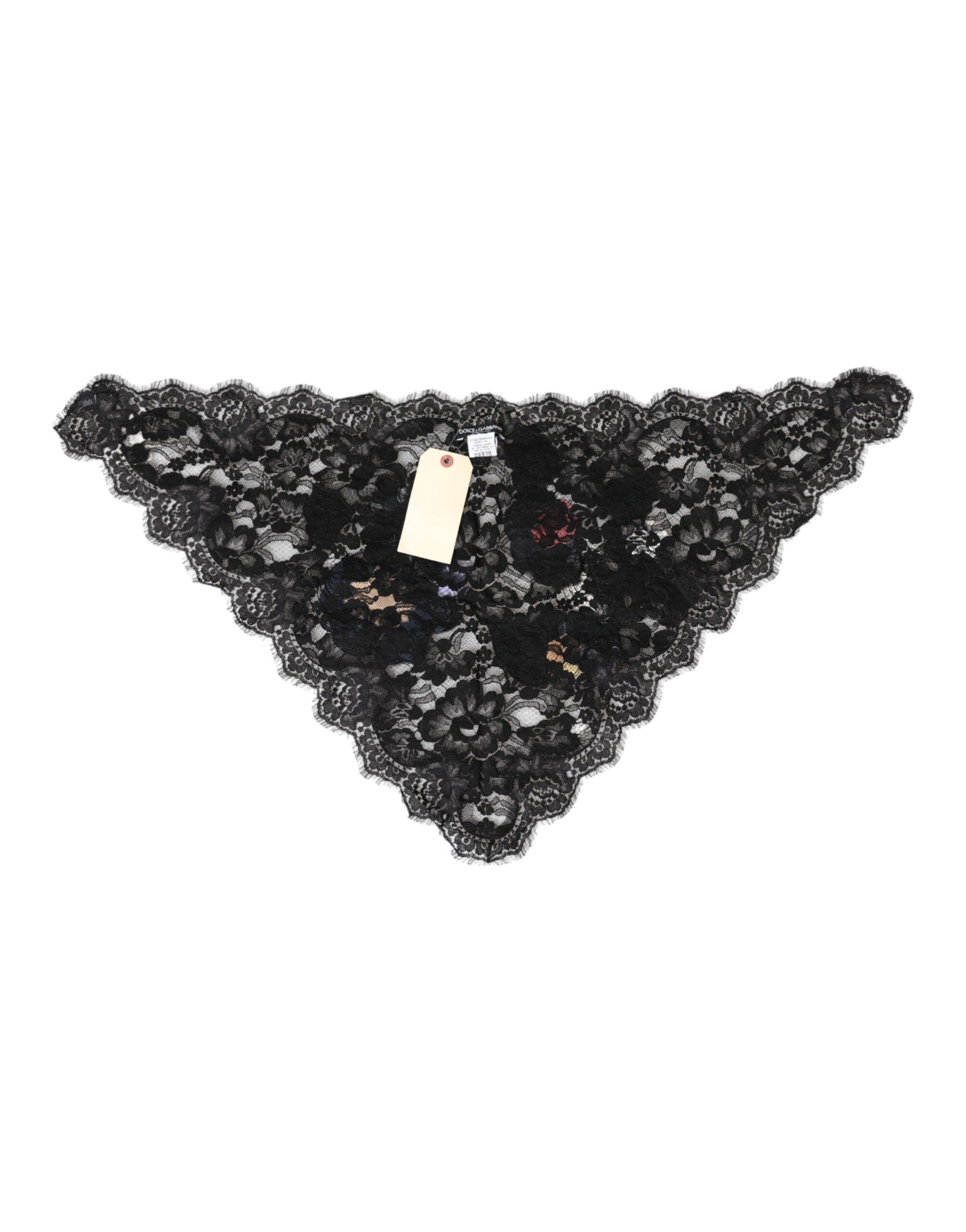 Dolce &amp; Gabbana Sort Blonde Blomsterapplikation Bomulds Slørhat