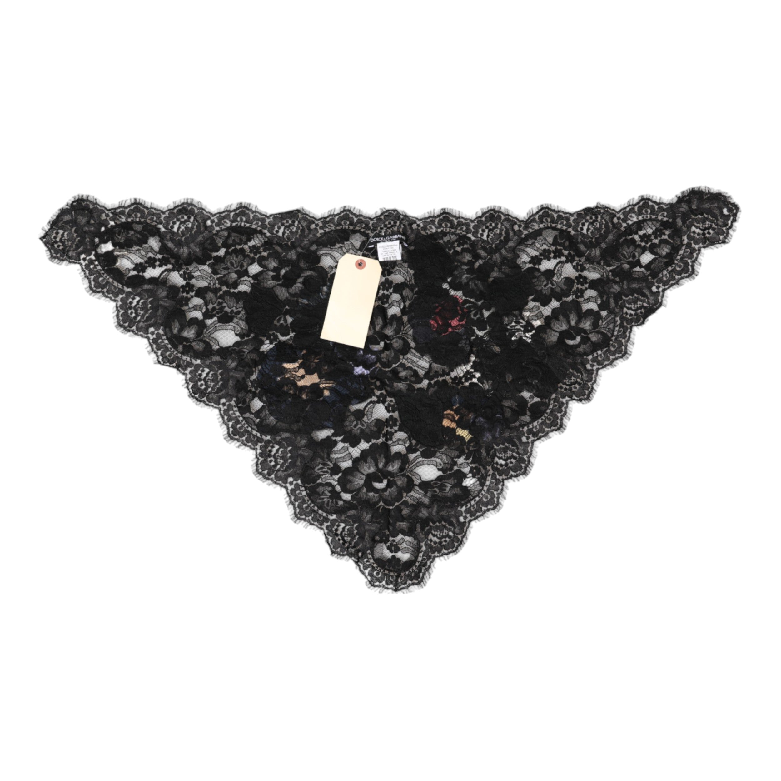 Dolce &amp; Gabbana Sort Blonde Blomsterapplikation Bomulds Slørhat