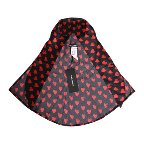 Dolce &amp; Gabbana Sort Rød Hjerter Polyester Hat