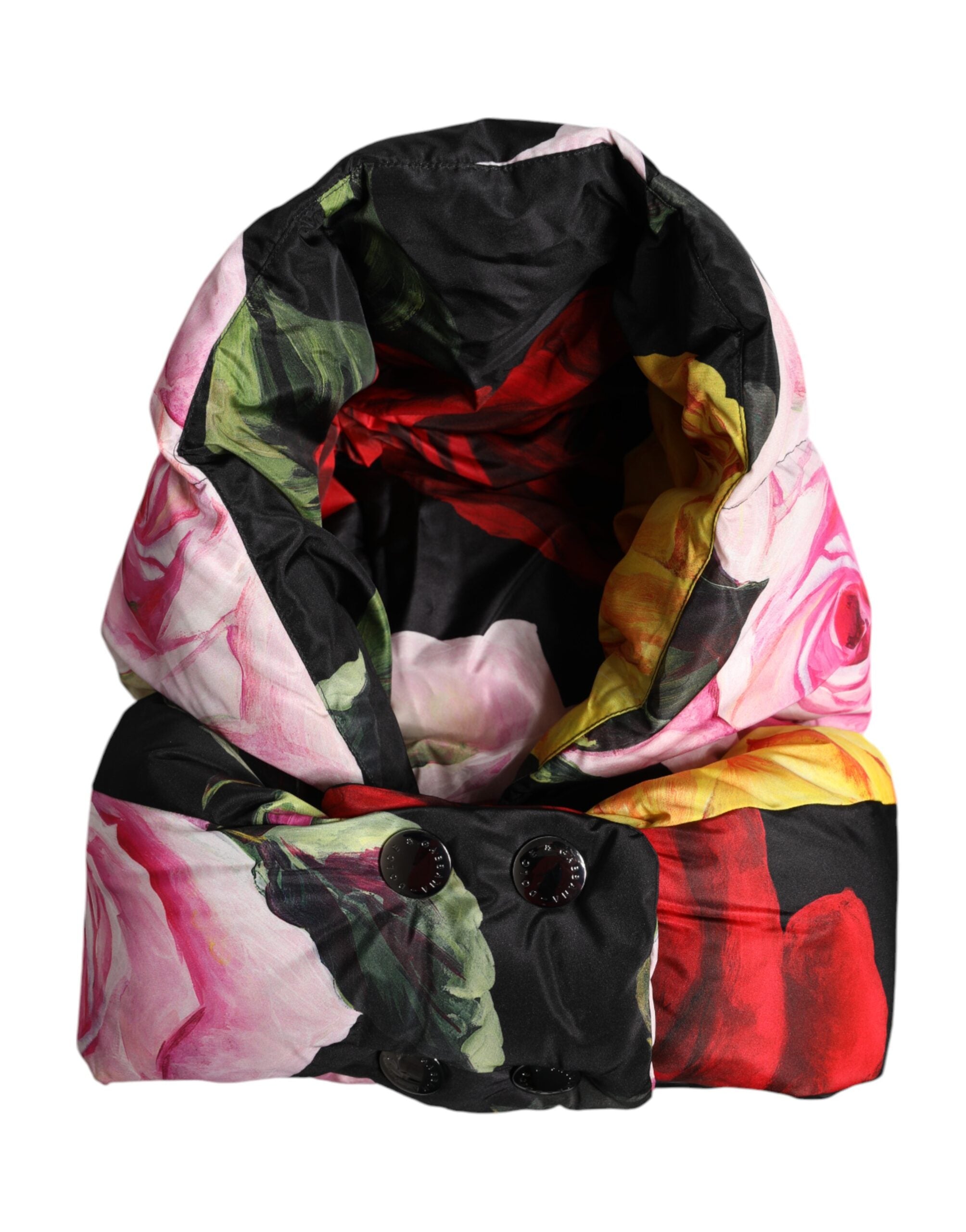 Dolce &amp; Gabbana sort blomsterprint hele hovedet wrap hat
