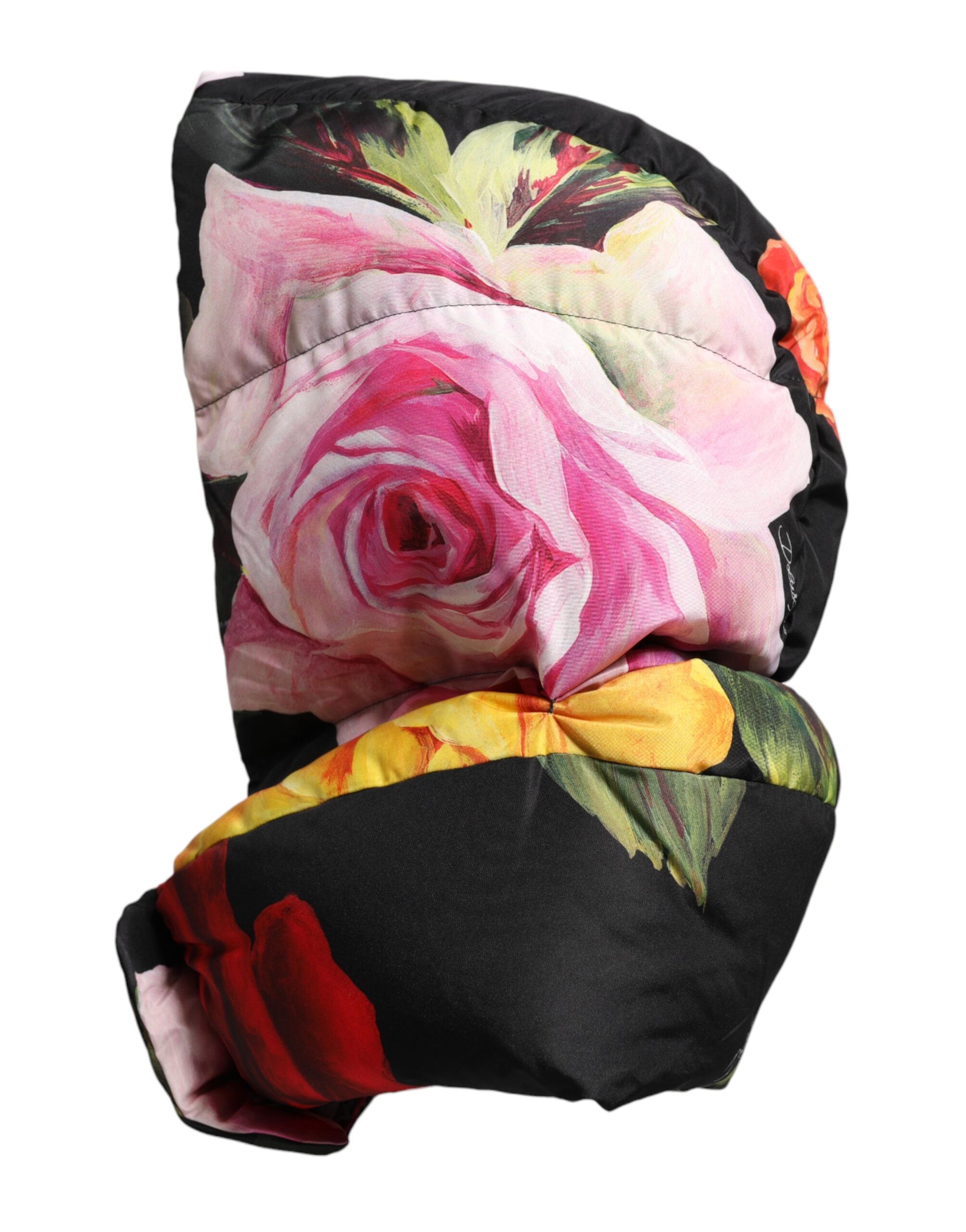 Dolce &amp; Gabbana sort blomsterprint hele hovedet wrap hat