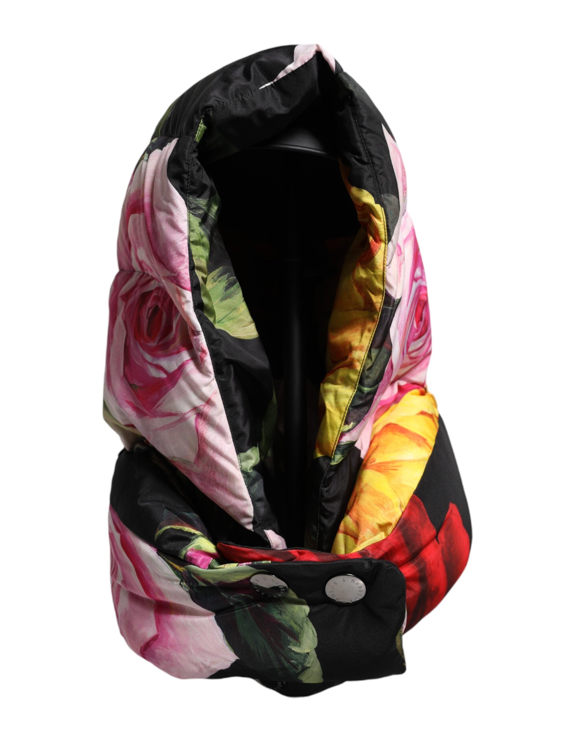 Dolce &amp; Gabbana sort blomsterprint hele hovedet wrap hat