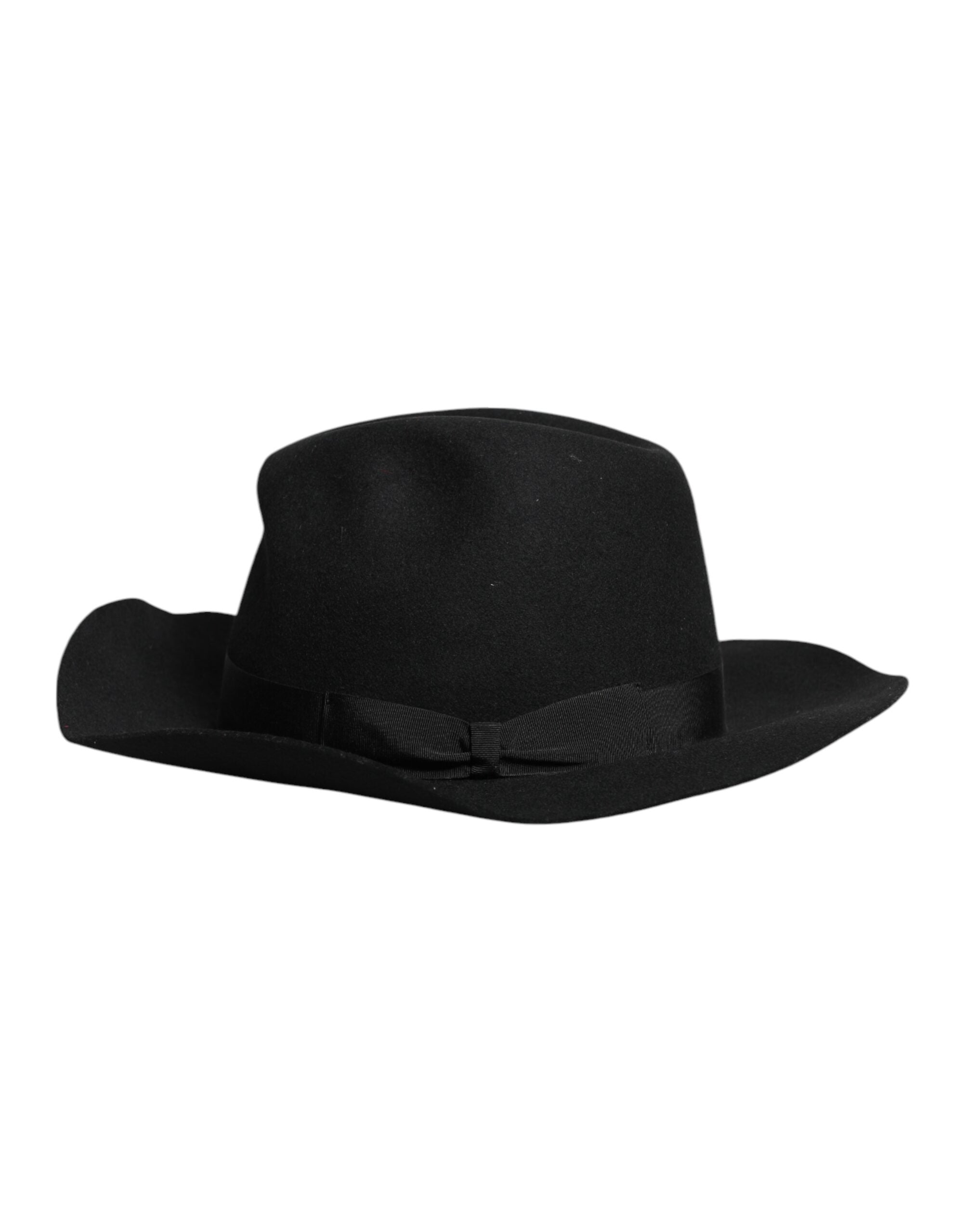Dolce &amp; Gabbana Sort Trilby Fedora Hat med Bred Skygge