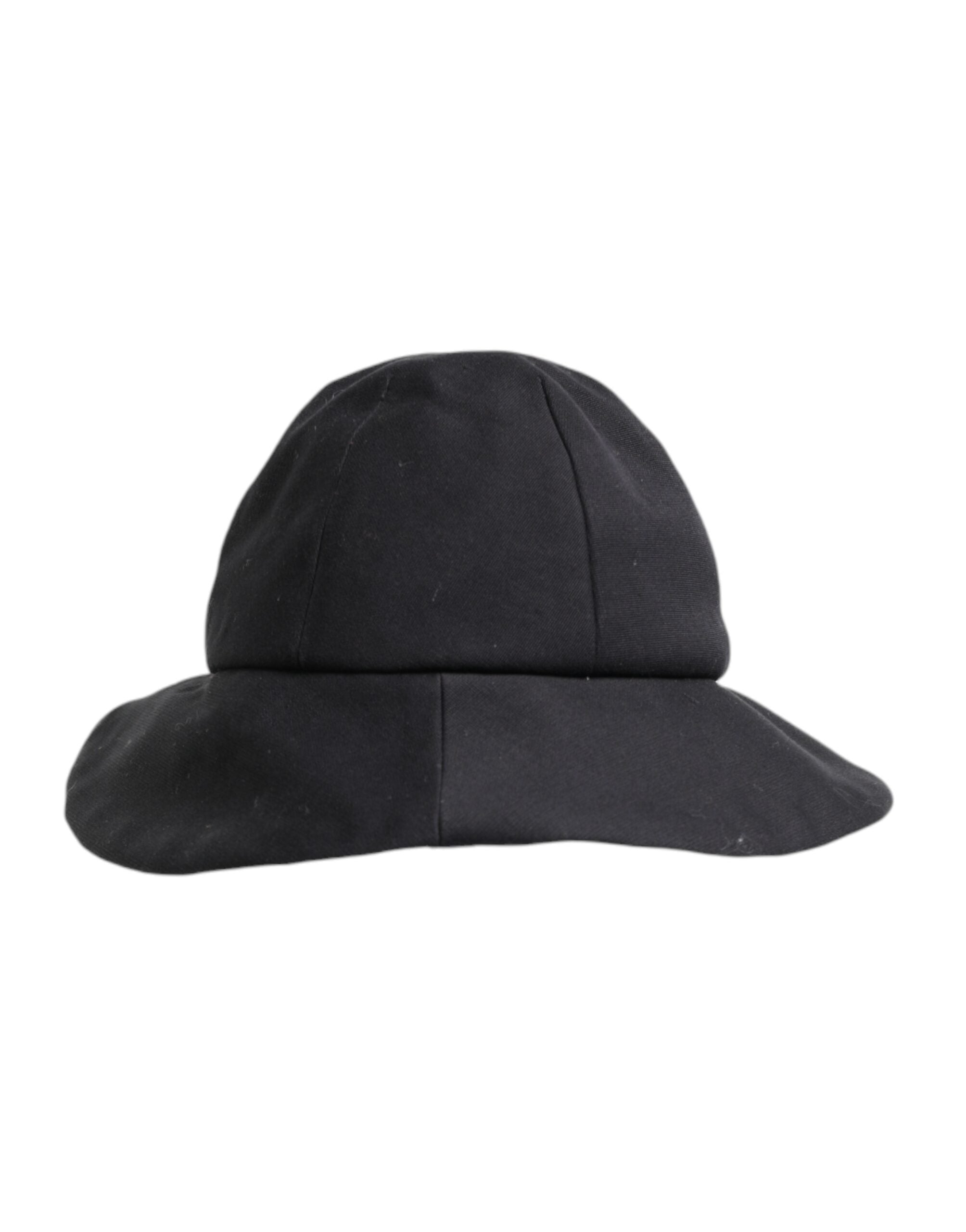 Dolce &amp; Gabbana sort bomulds-bøttehat med bred skygge