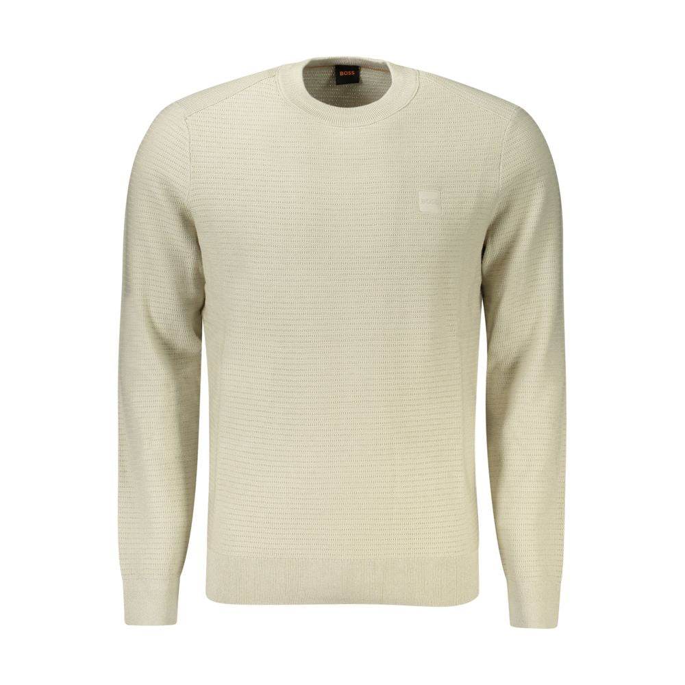 Hugo Boss Beige Cotton Men Sweater - Hilstor