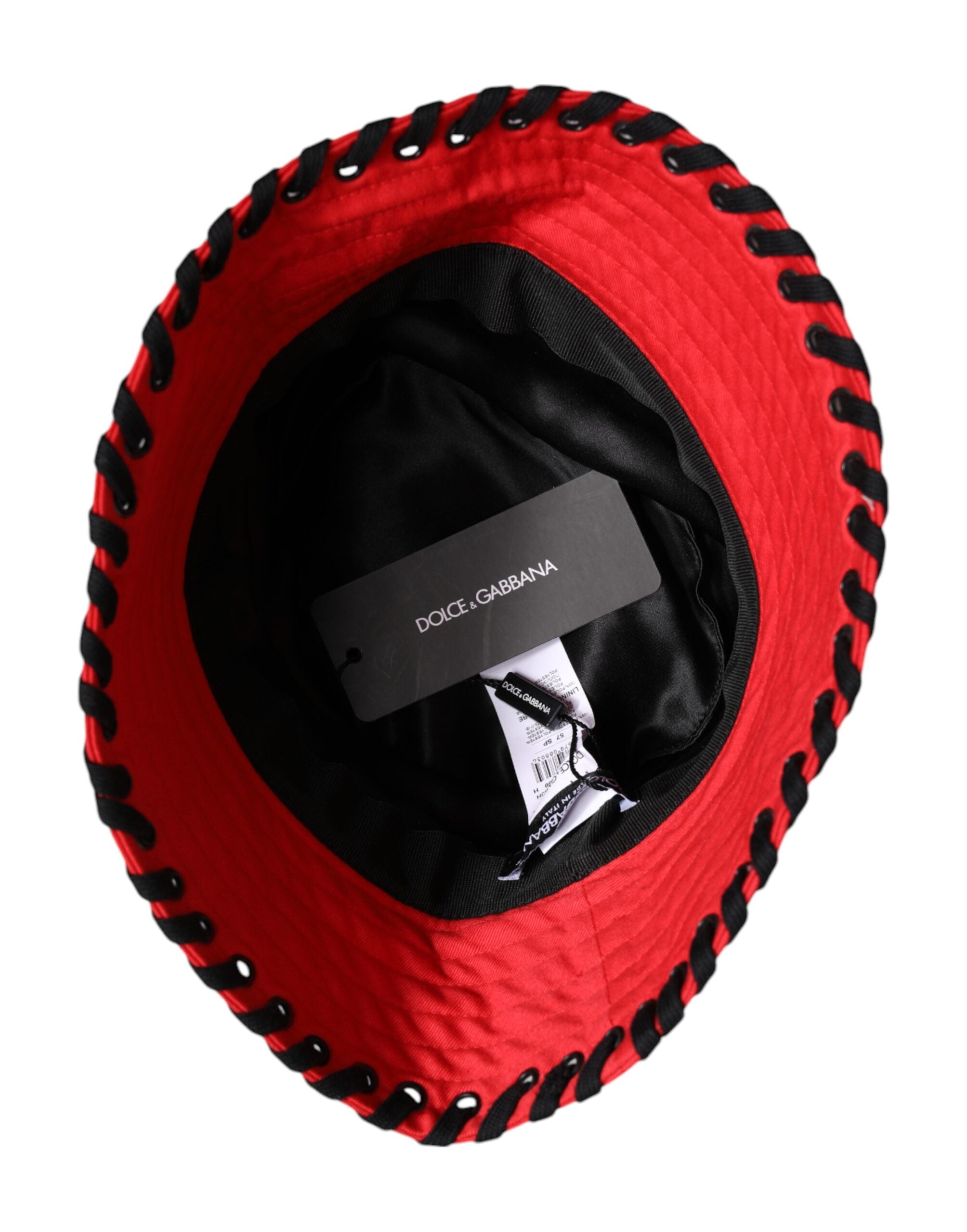 Dolce &amp; Gabbana Rød Blonde Polyester Bøllehat med Bred Skygge