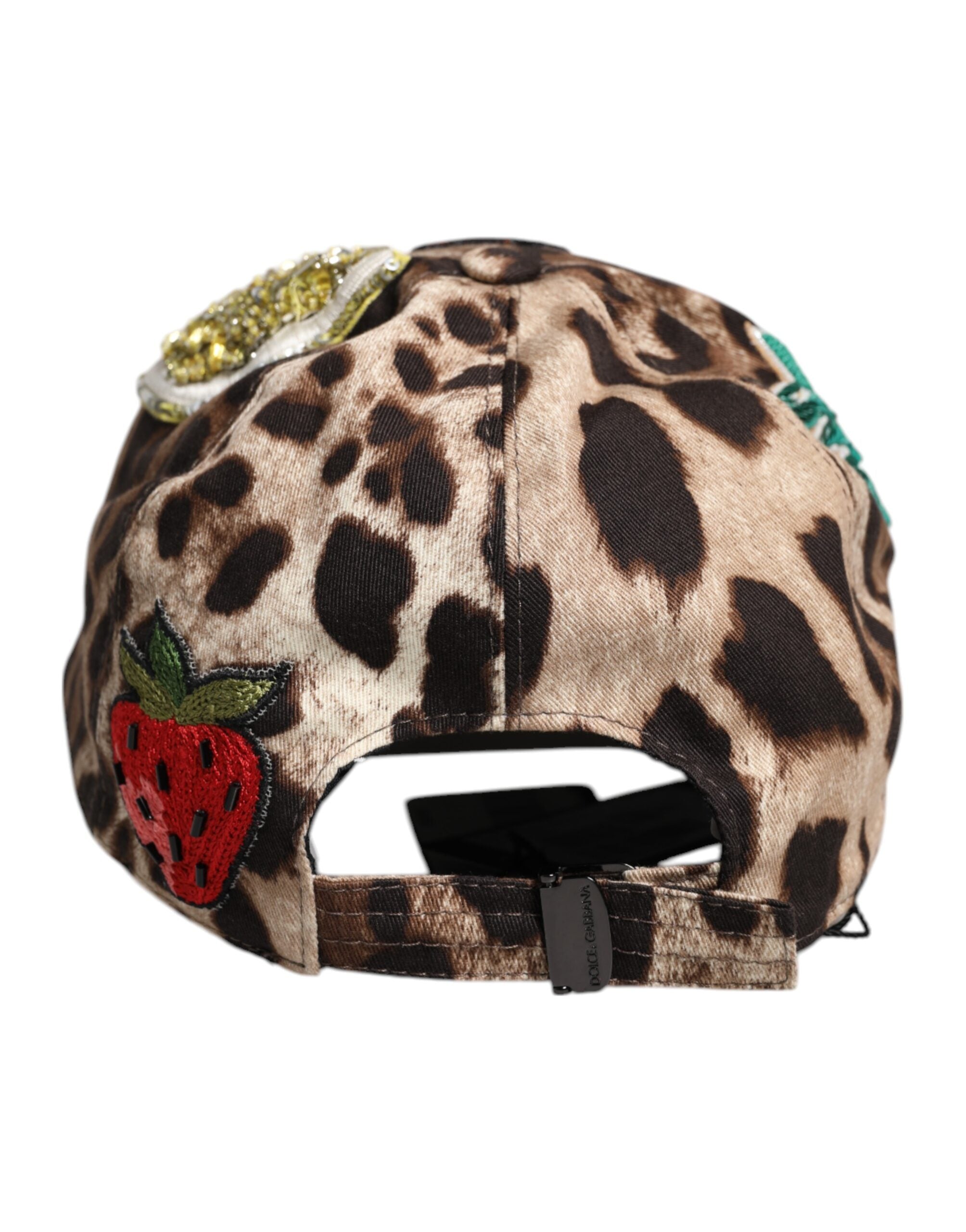 Dolce &amp; Gabbana brun leopardfarvet pailletter baseballkasket fra Sicily