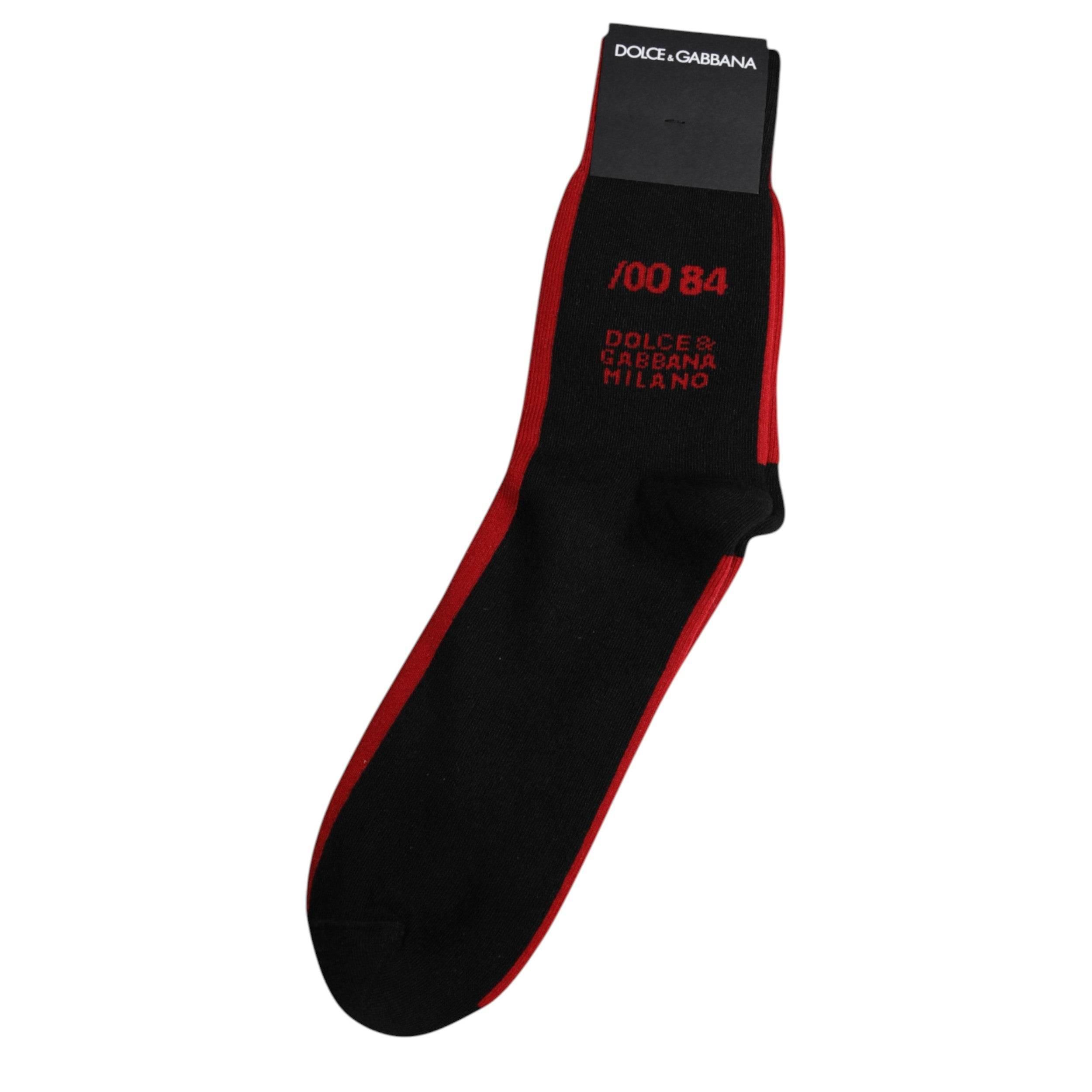 Dolce & Gabbana Black Nylon DG Logo Mid Calf Men Socks - Hilstor