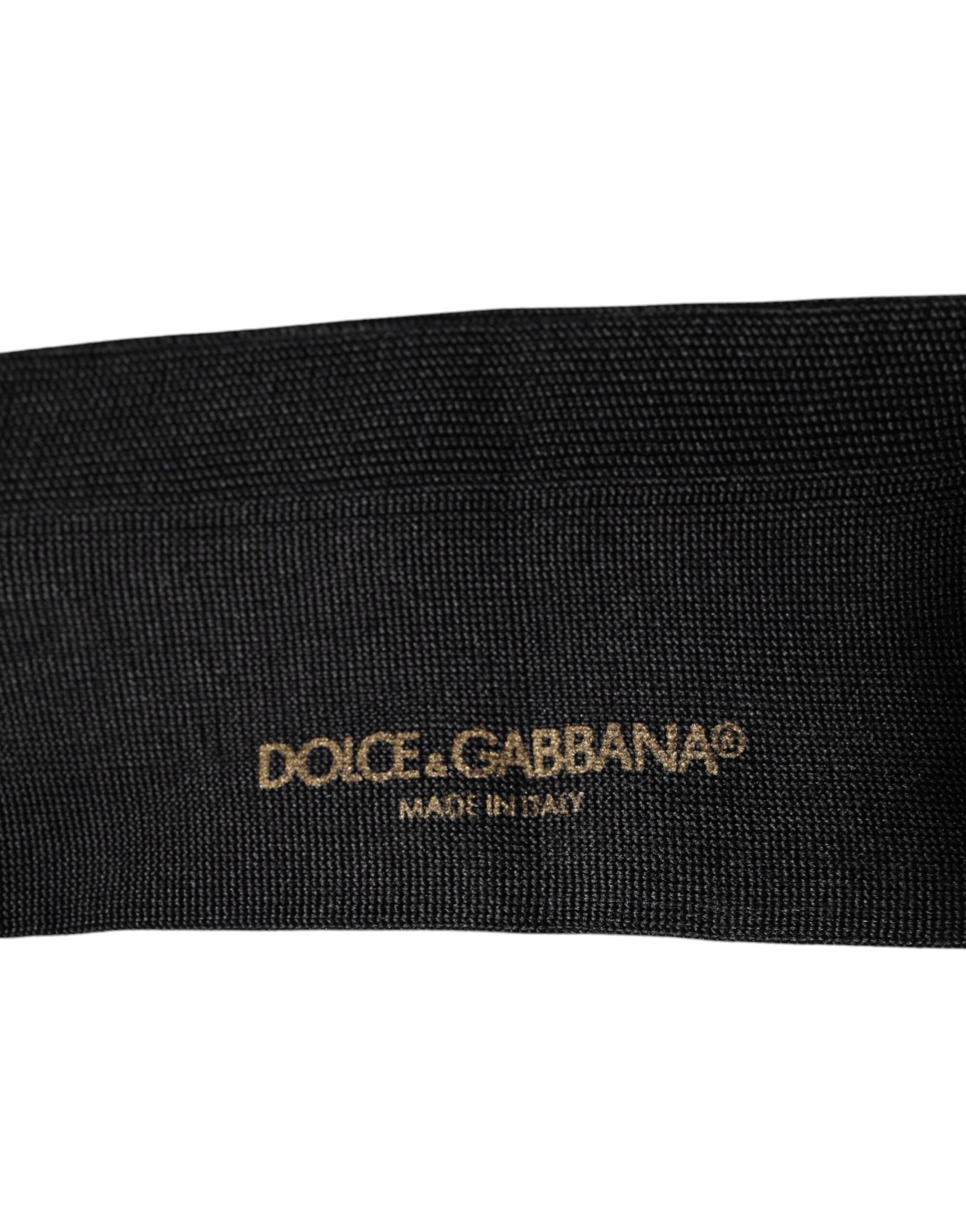 Dolce & Gabbana Black Cotton DG Logo Mid Calf Men Socks - Hilstor