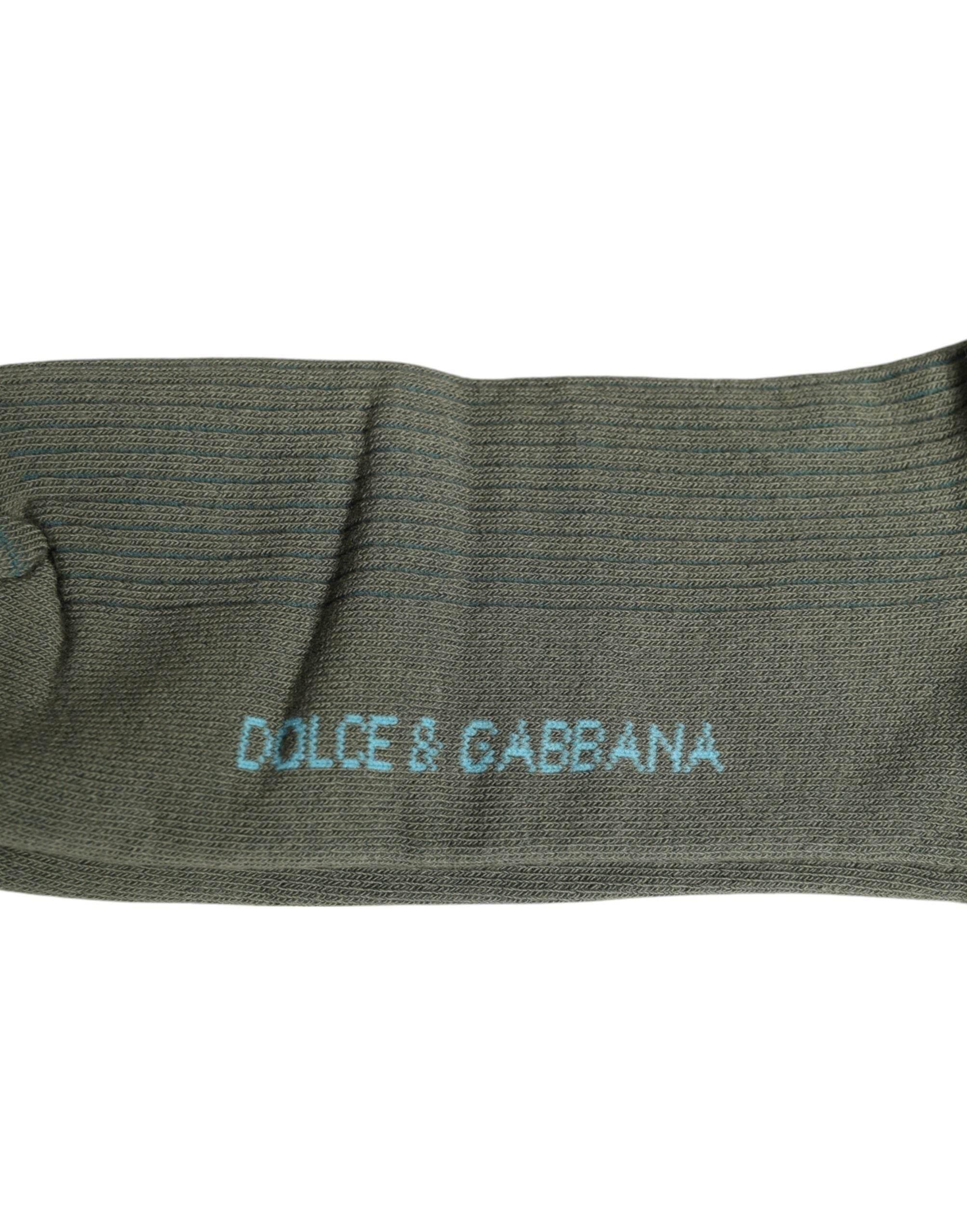 Dolce & Gabbana Gray Cotton DG Bear Mid Calf Socks - Hilstor