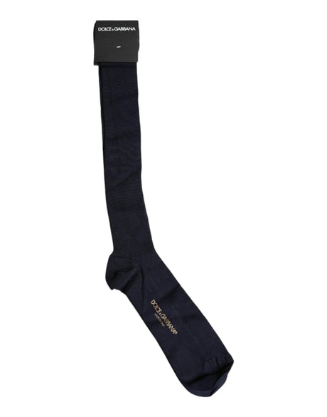 Dolce & Gabbana Black Viscose Logo Over The Calf Socks - Hilstor