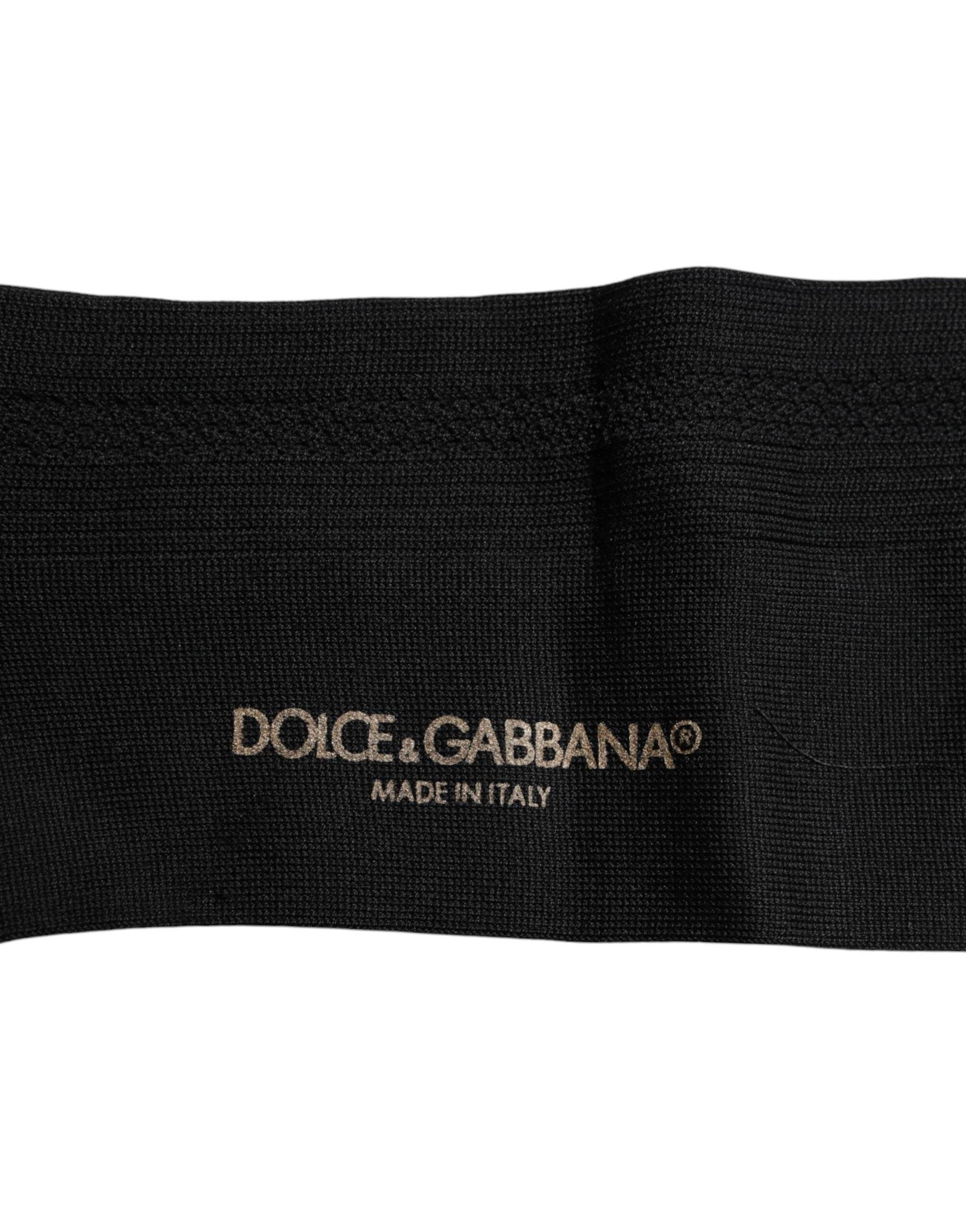 Dolce & Gabbana Black Cotton DG Logo Mid Calf Men Socks - Hilstor