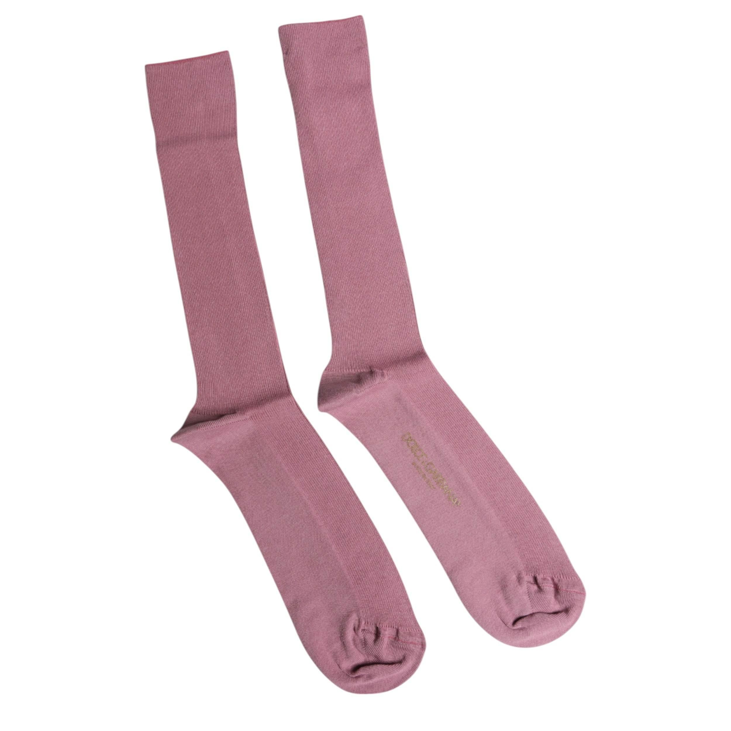 Dolce & Gabbana Rose Pink Cotton Over The Calf Socks - Hilstor