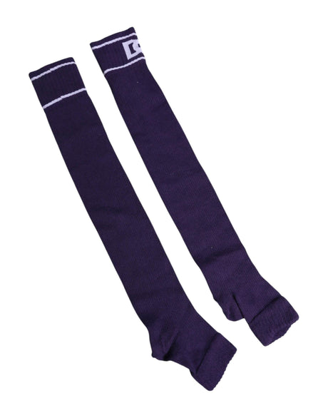 Dolce & Gabbana Purple Cotton DG Logo Print Open Toe Socks - Hilstor