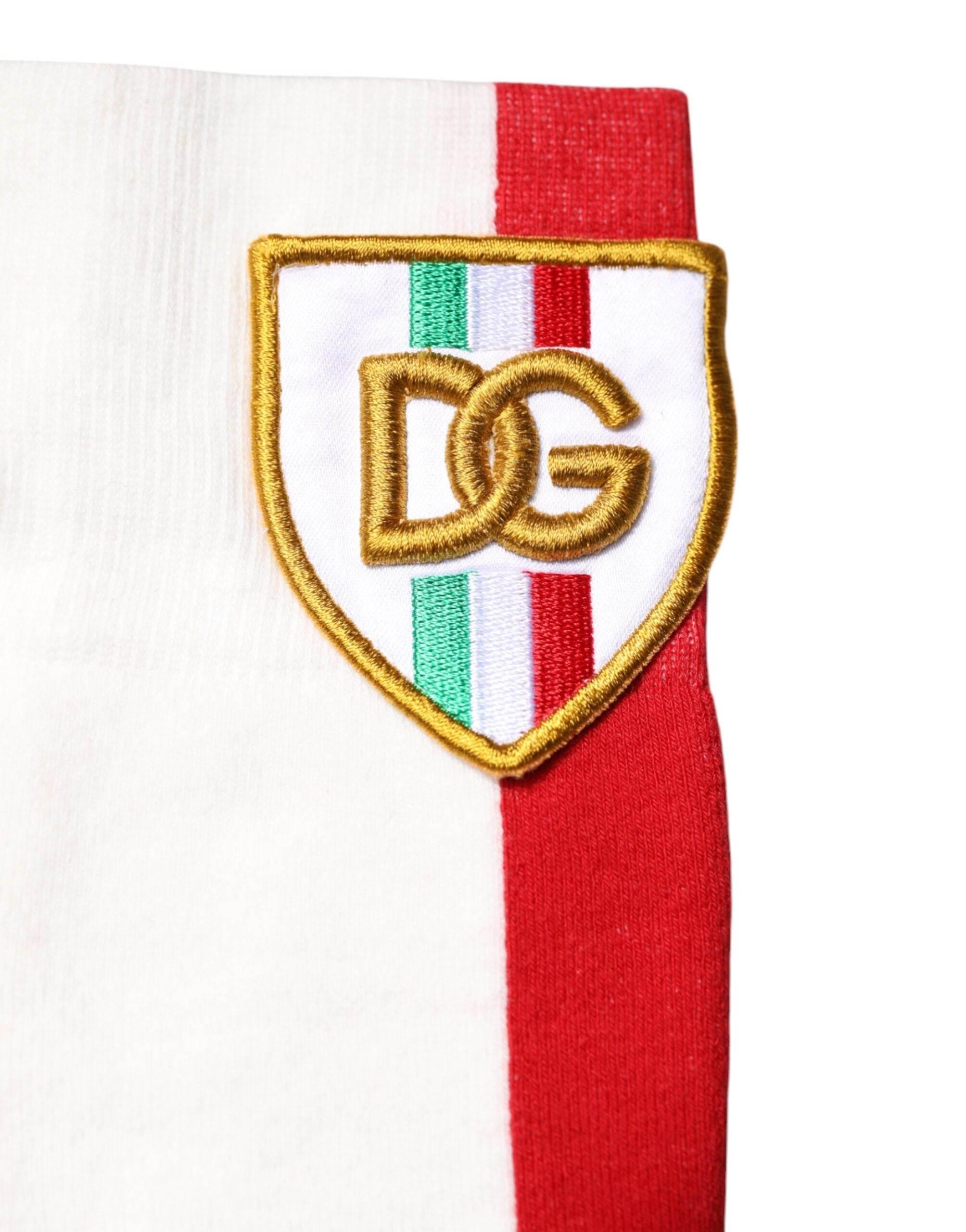 Dolce & Gabbana Multicolor Cotton DG Logo Patch Mid Calf Socks - Hilstor