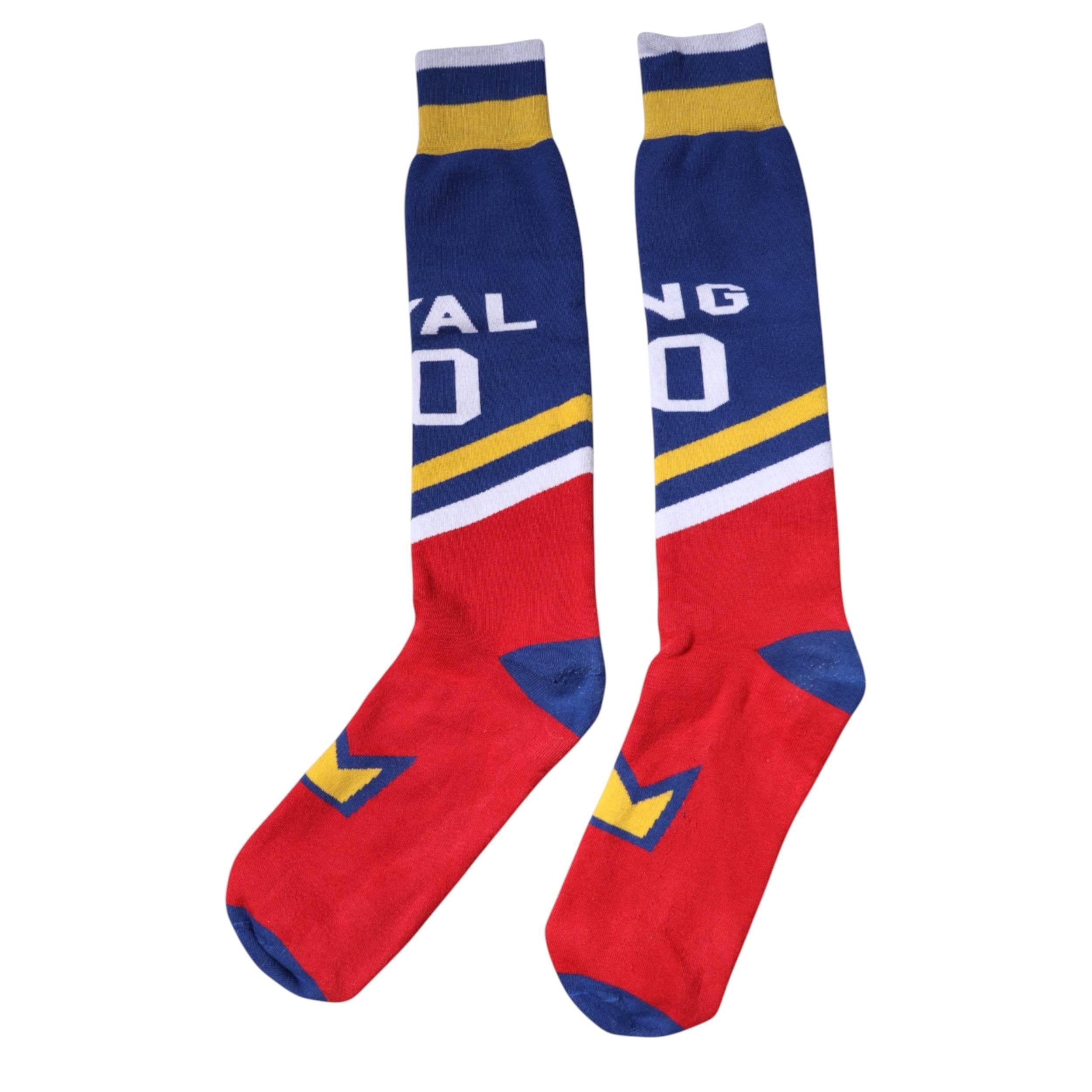 Dolce & Gabbana Multicolor Printed Cotton Over Calf Socks - Hilstor