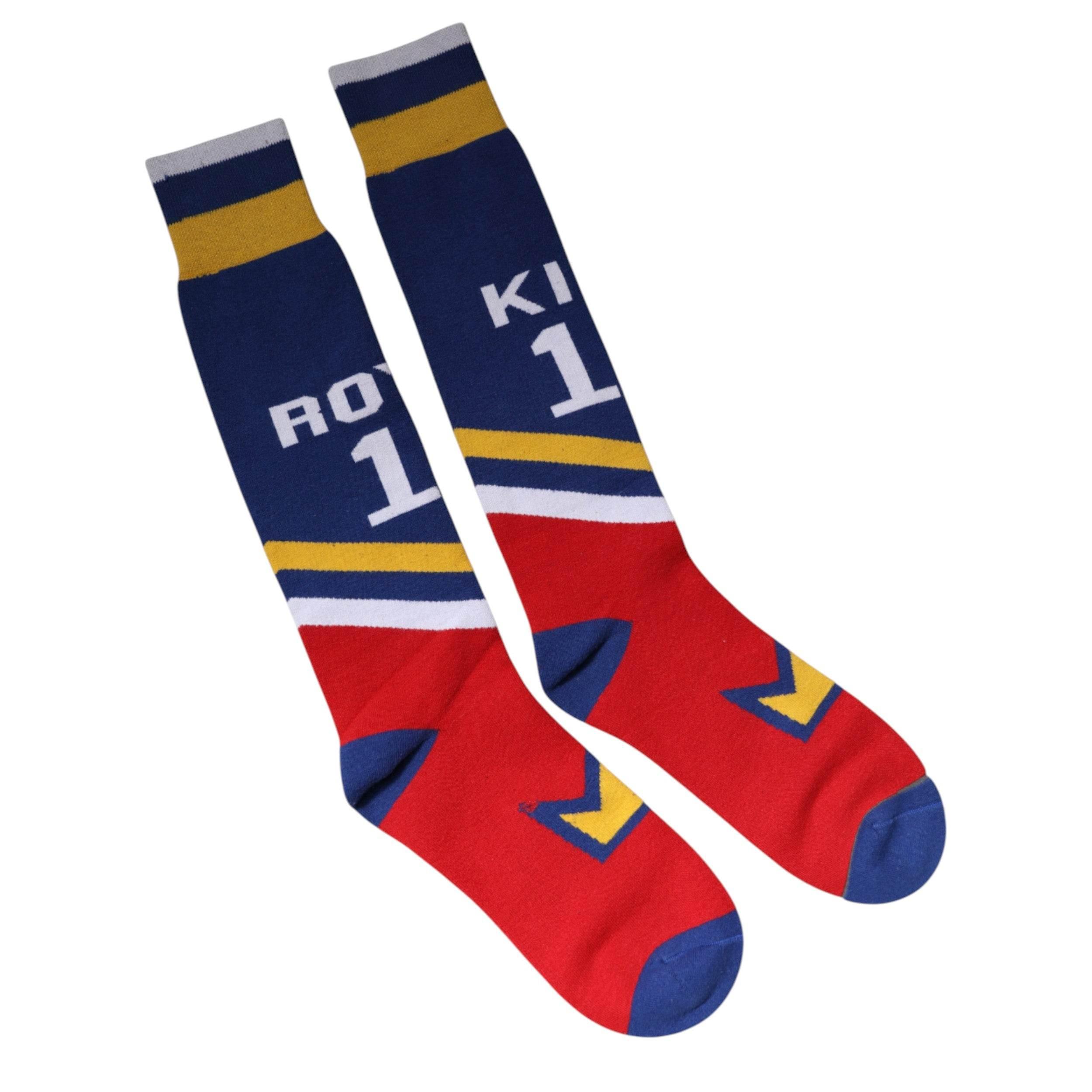 Dolce & Gabbana Multicolor Cotton Stretch Over Calf Socks - Hilstor