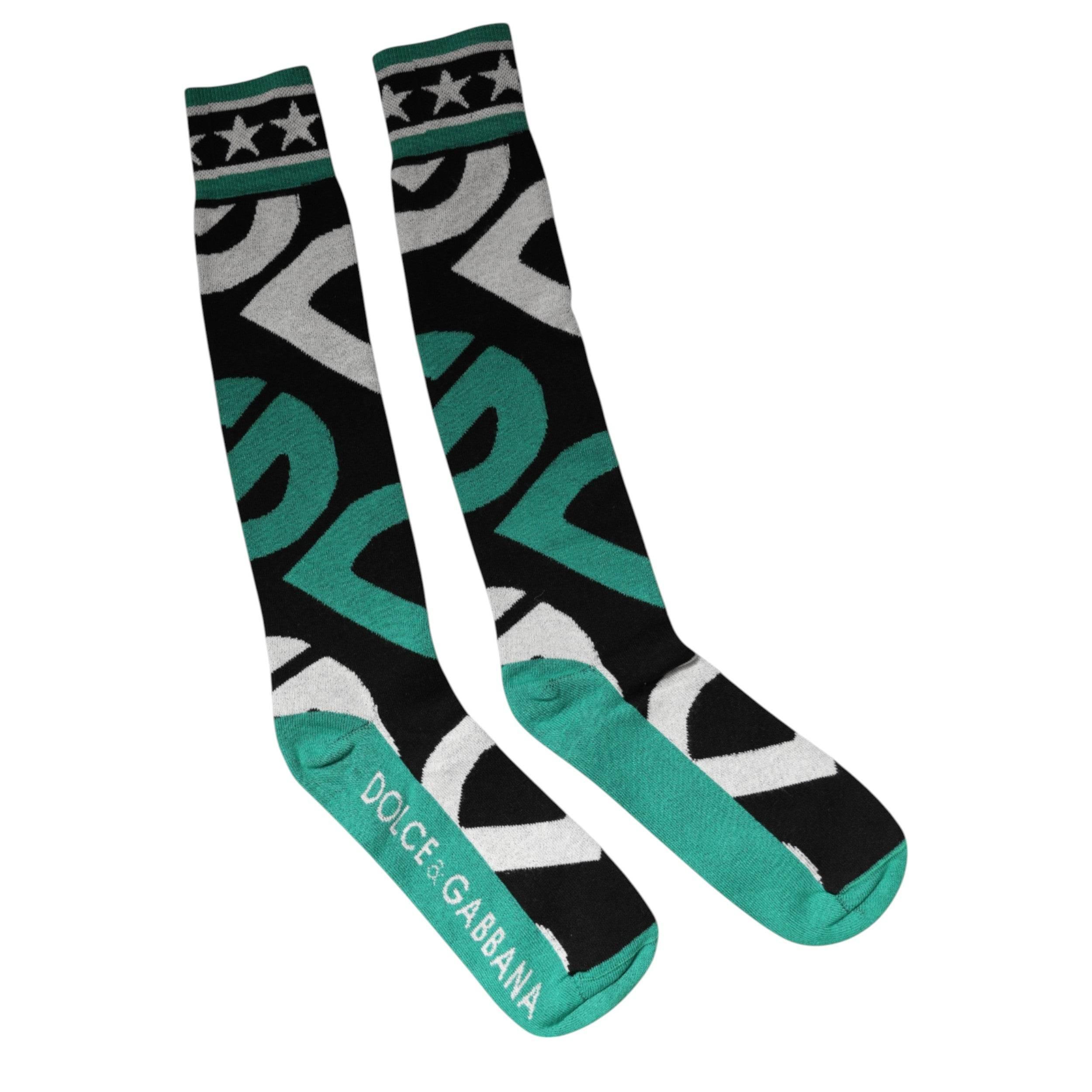 Dolce & Gabbana Multicolor Cotton Stretch Over Calf Socks - Hilstor