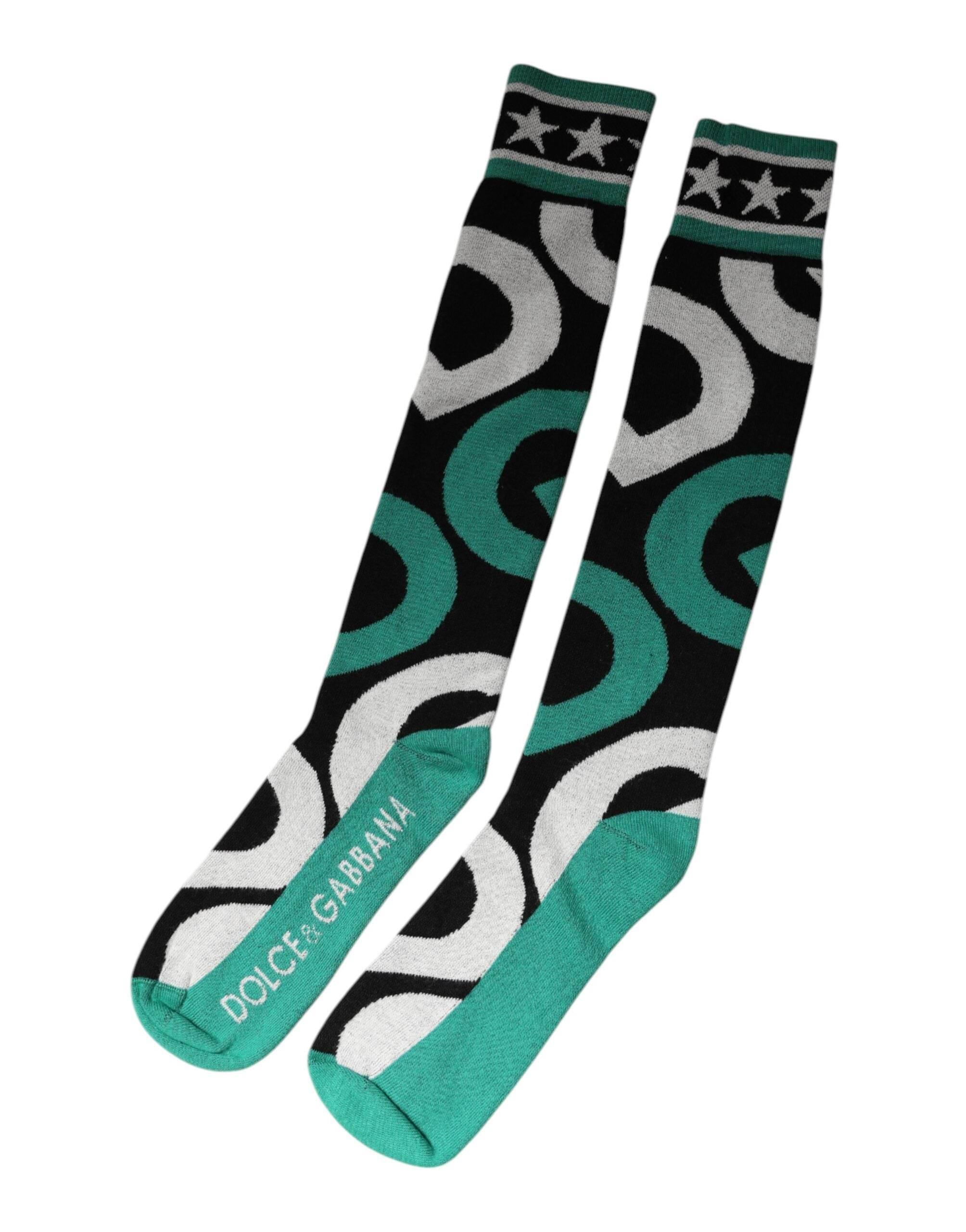 Dolce & Gabbana Multicolor Cotton Stretch Over Calf Socks - Hilstor