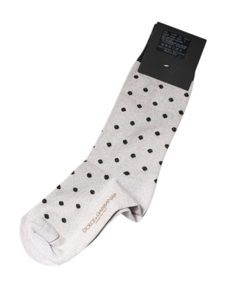 Dolce &amp; Gabbana Grå Viskose Stretch Prikkede Strømper