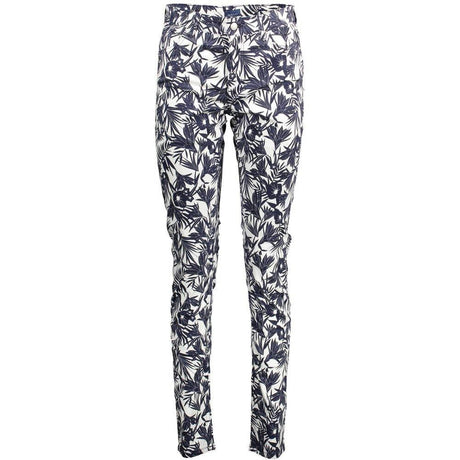 Gant Blue Cotton Women Slim Trouser - Hilstor
