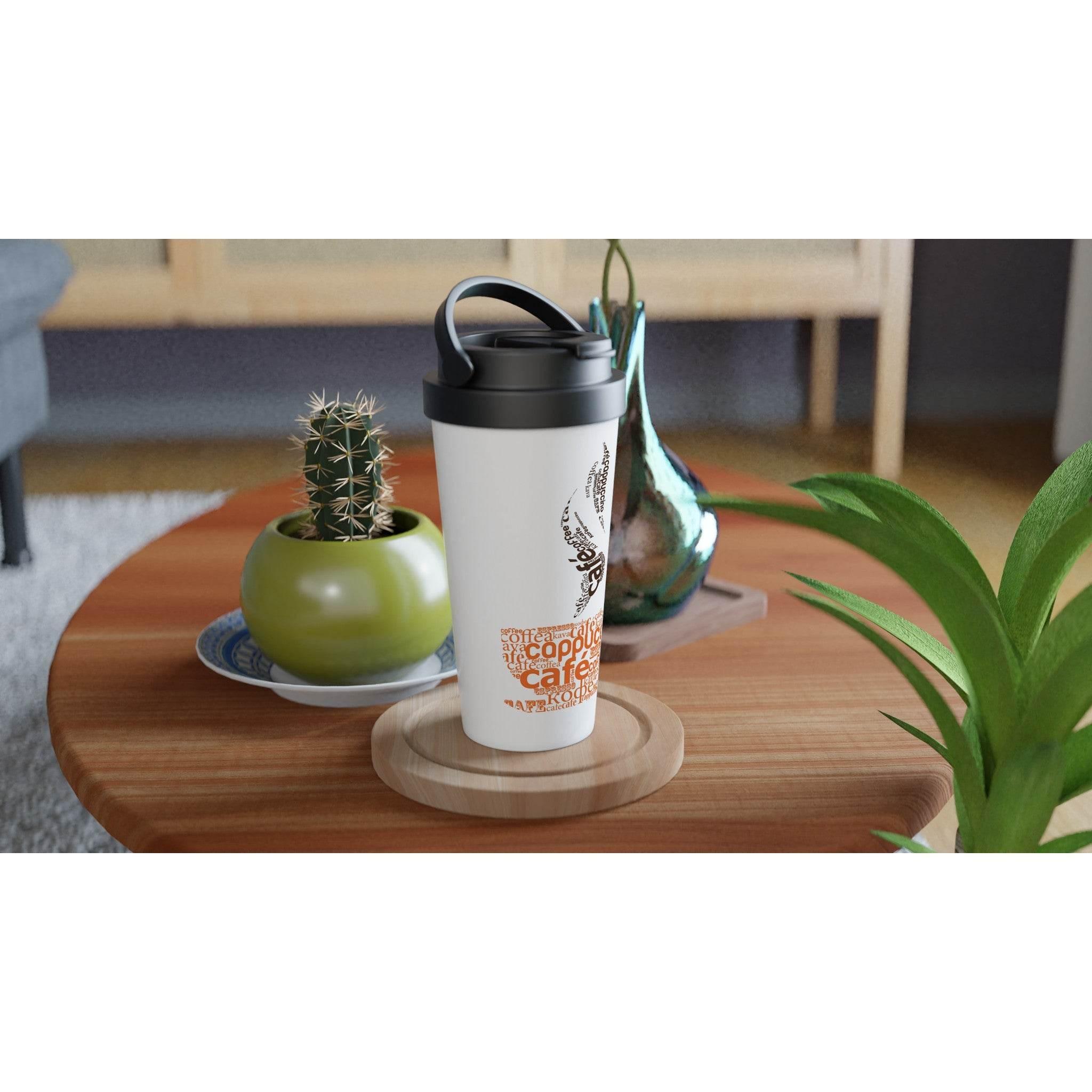 White 15oz Stainless Steel Travel Mug - Hilstor