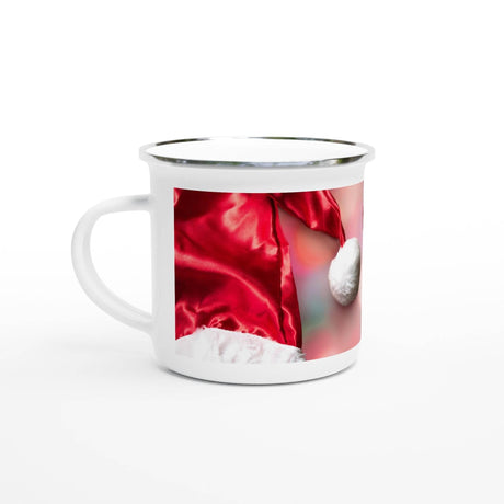 White 12oz Enamel Mug God jul - Hilstor