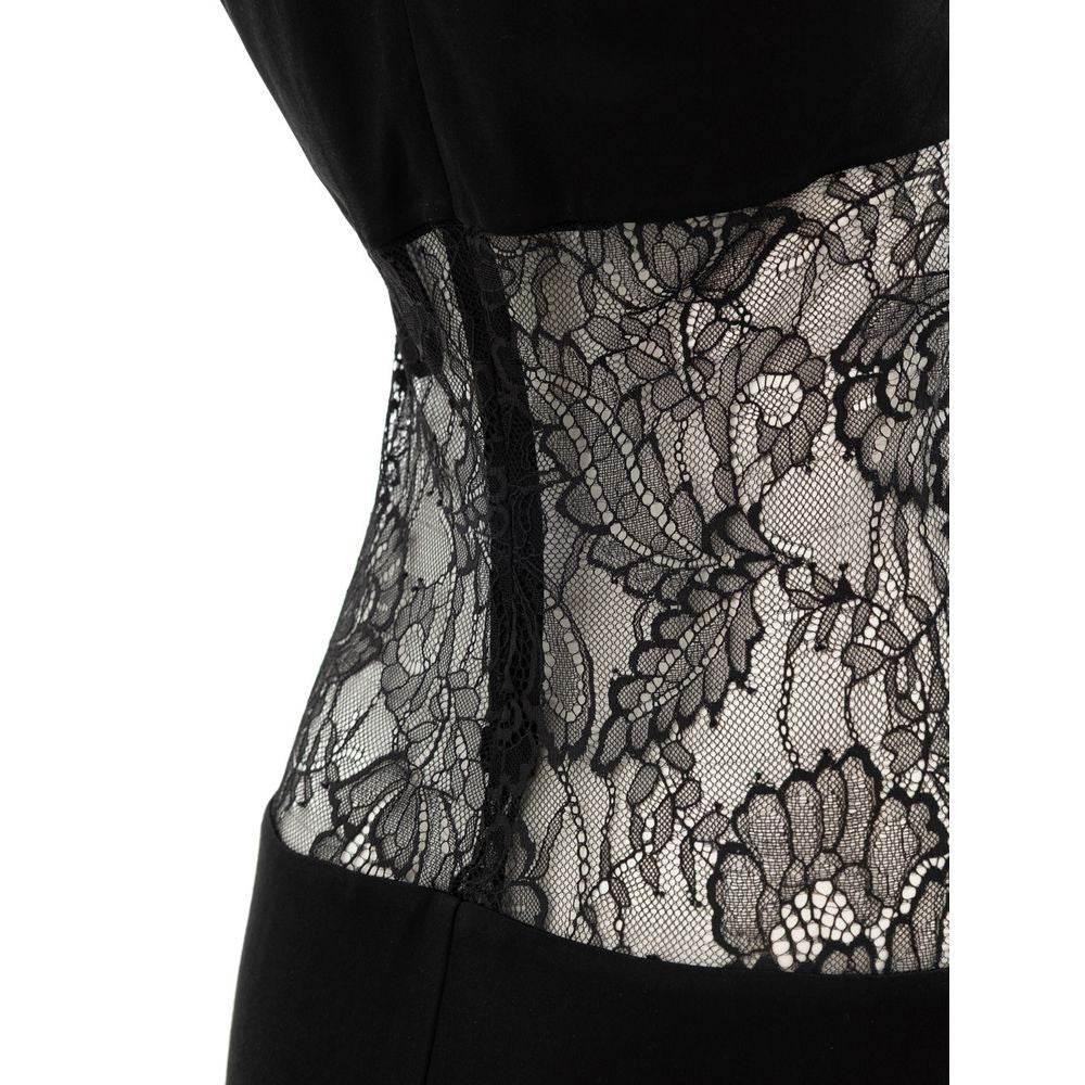 Retrofête Black Viscose Dress - Hilstor