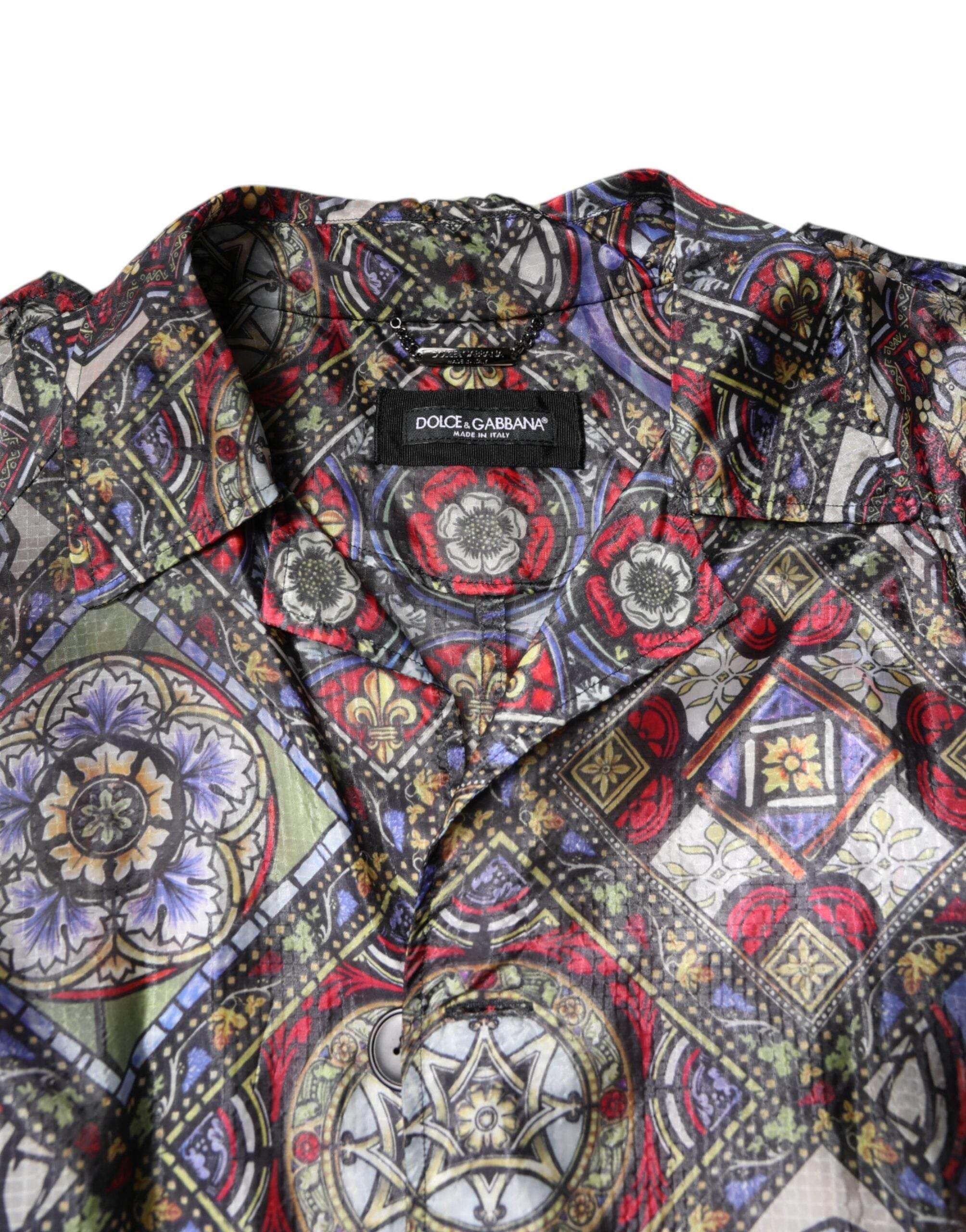 Dolce & Gabbana Multicolor Royal Bee Crown Trench Coat Jacket - Hilstor