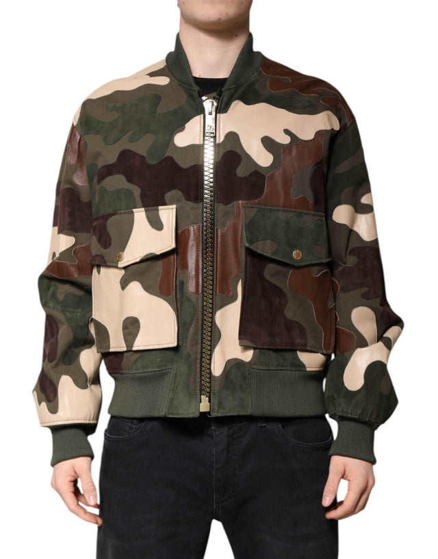 Dolce & Gabbana Multicolor Cotton Bomber Full Zip Jacket - Hilstor