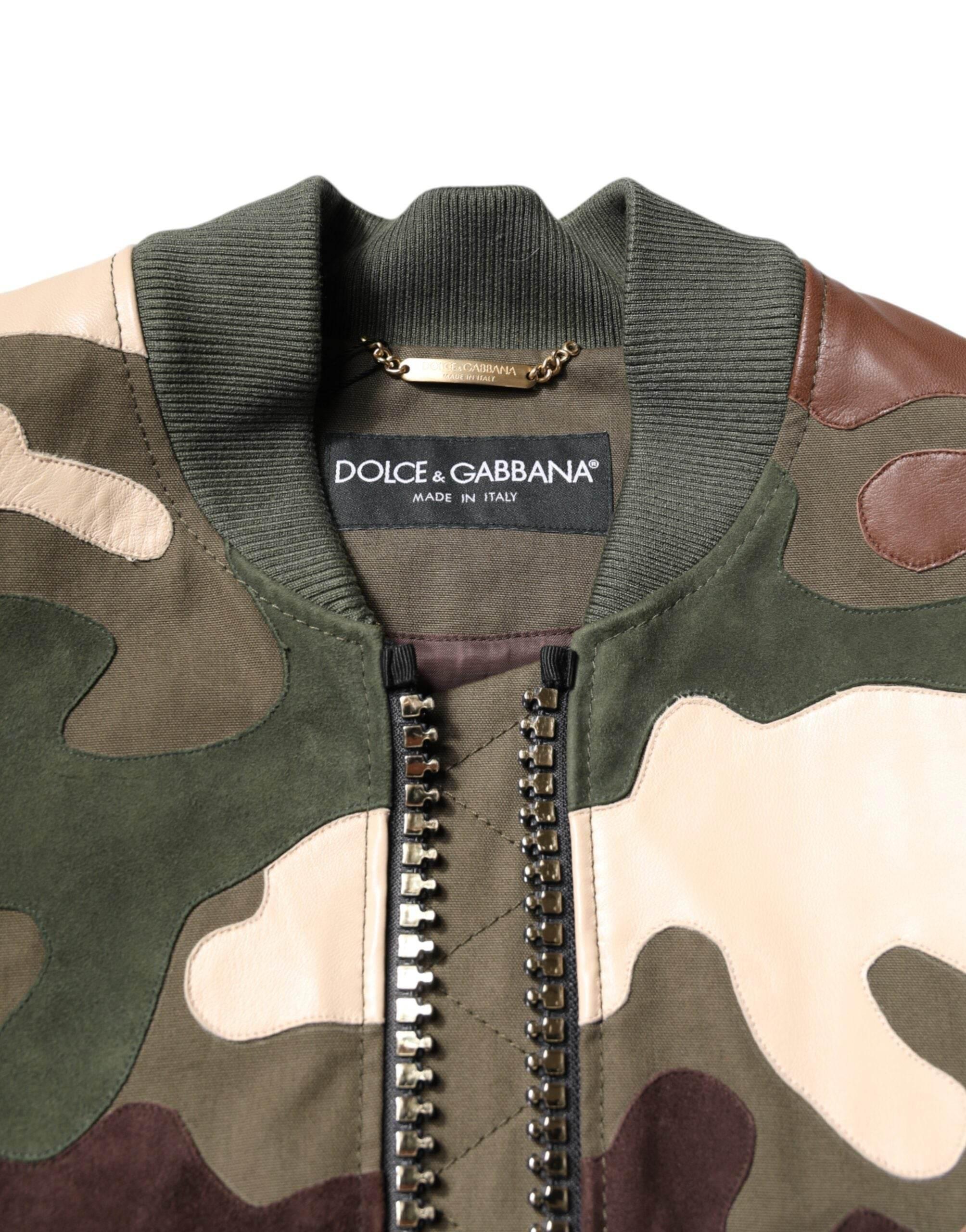 Dolce & Gabbana Multicolor Cotton Bomber Full Zip Jacket - Hilstor