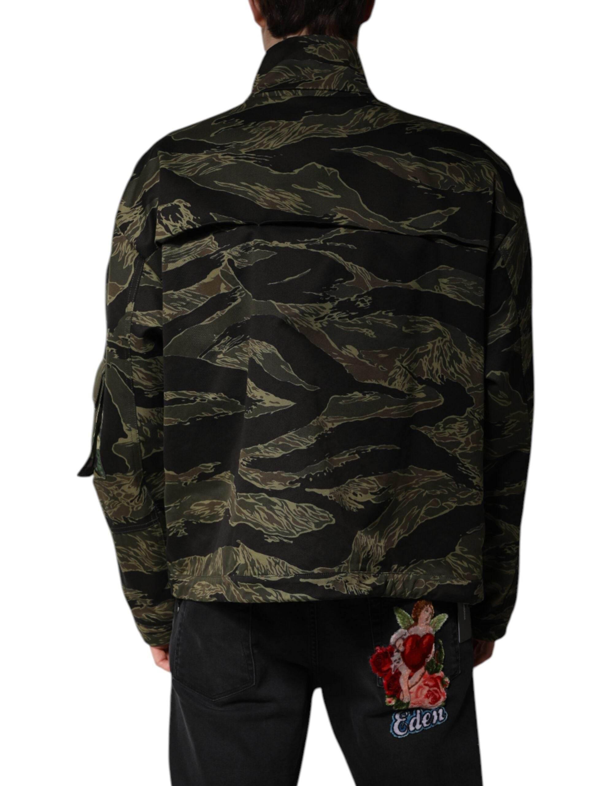 Dolce & Gabbana Multicolor Camouflage Cotton Bomber Jacket - Hilstor